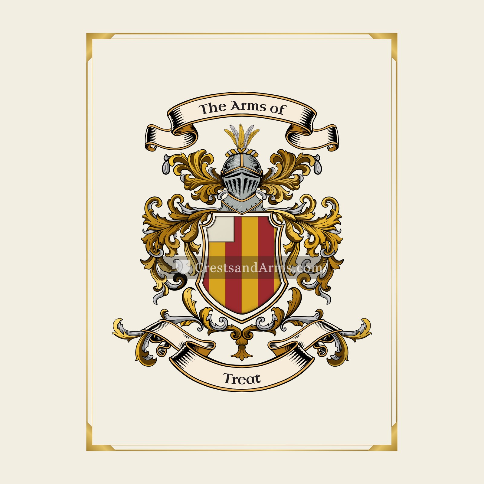 With gold border