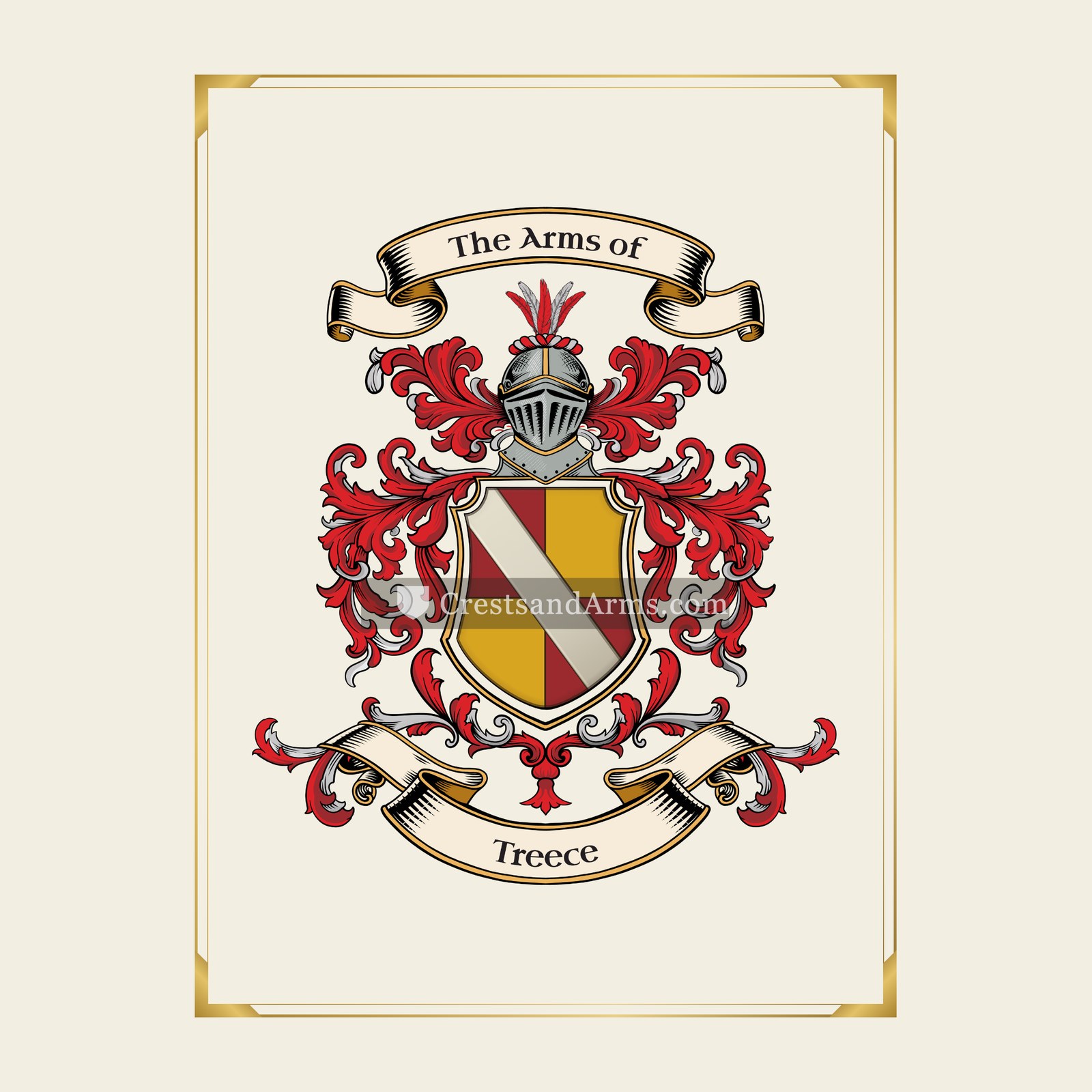 With gold border