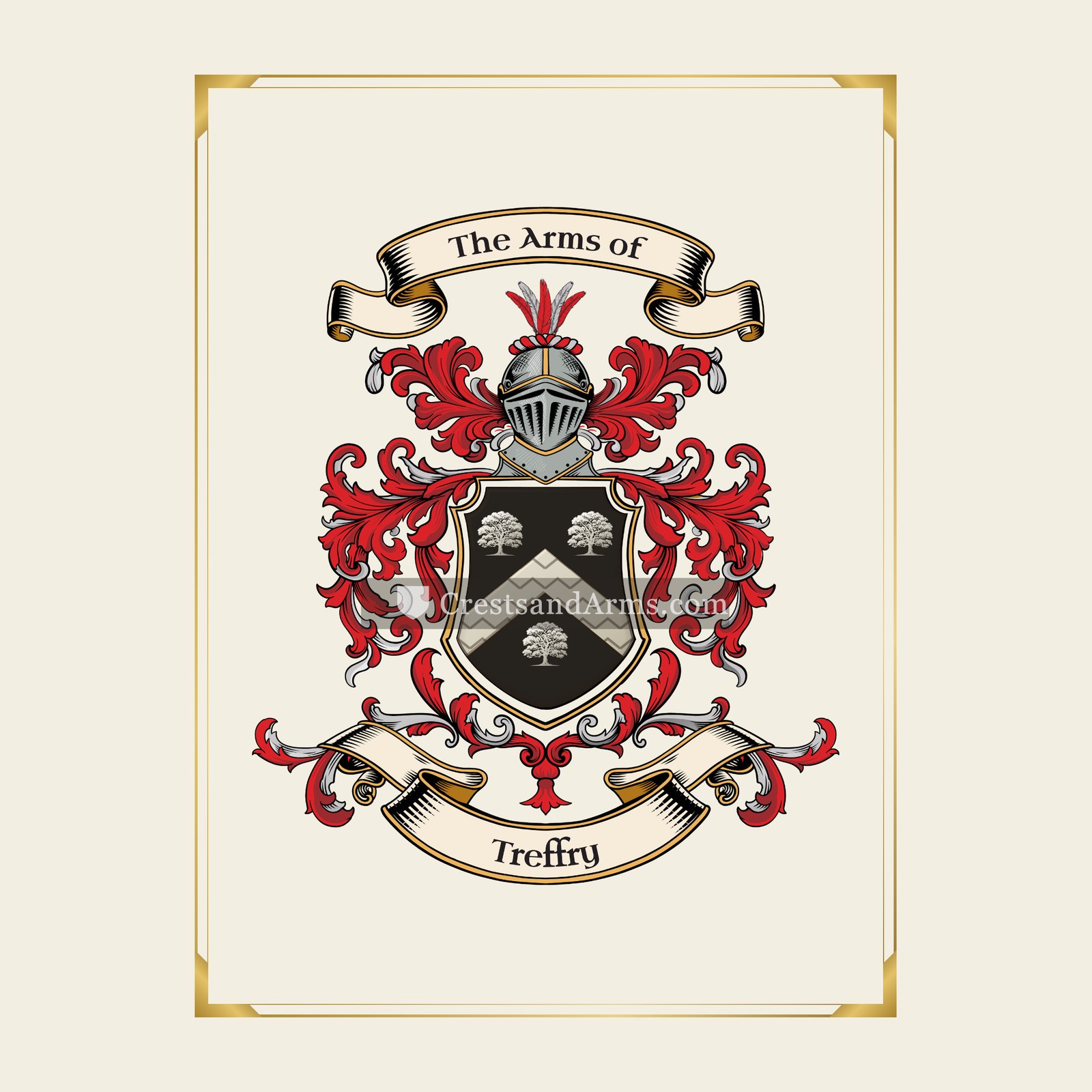 With gold border