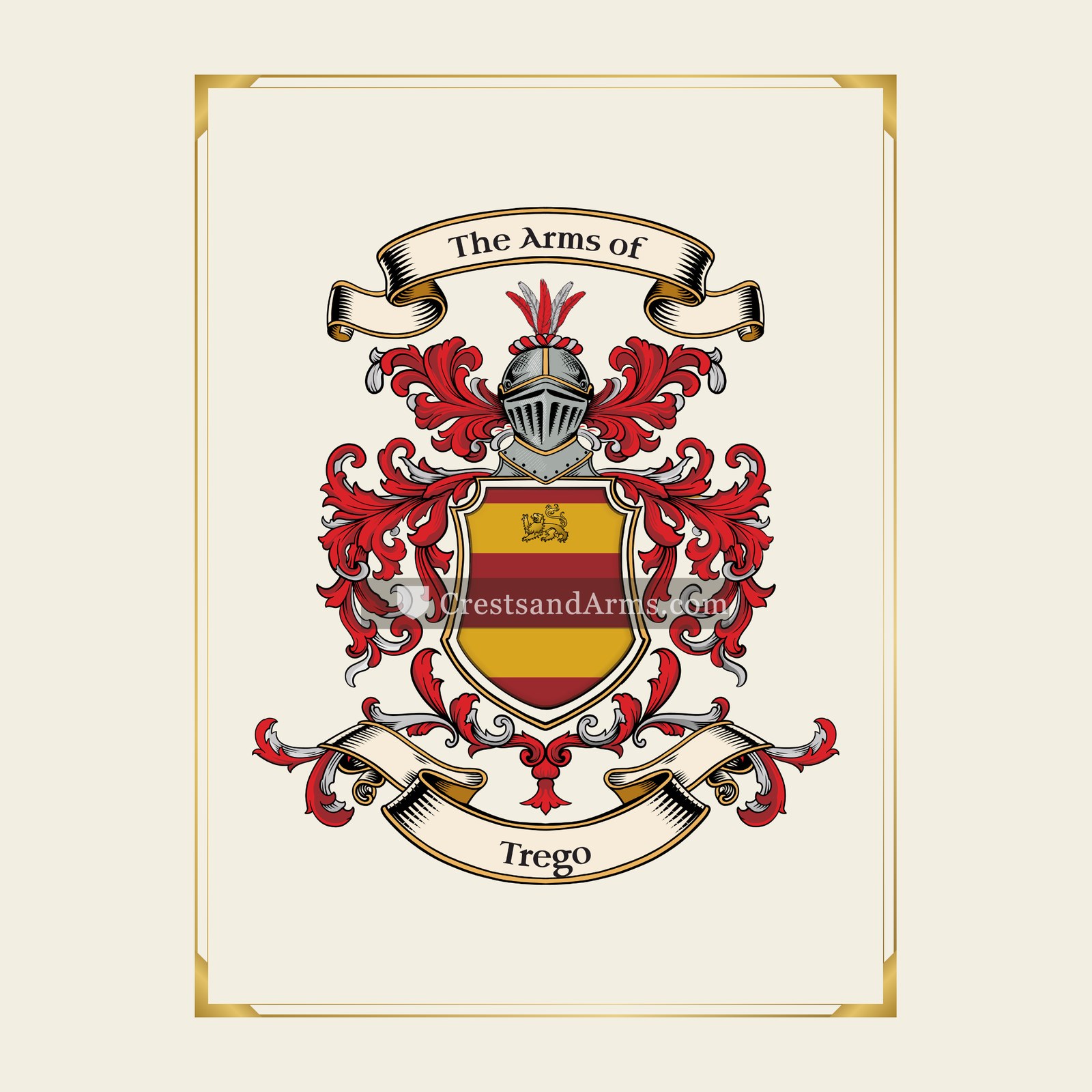 With gold border