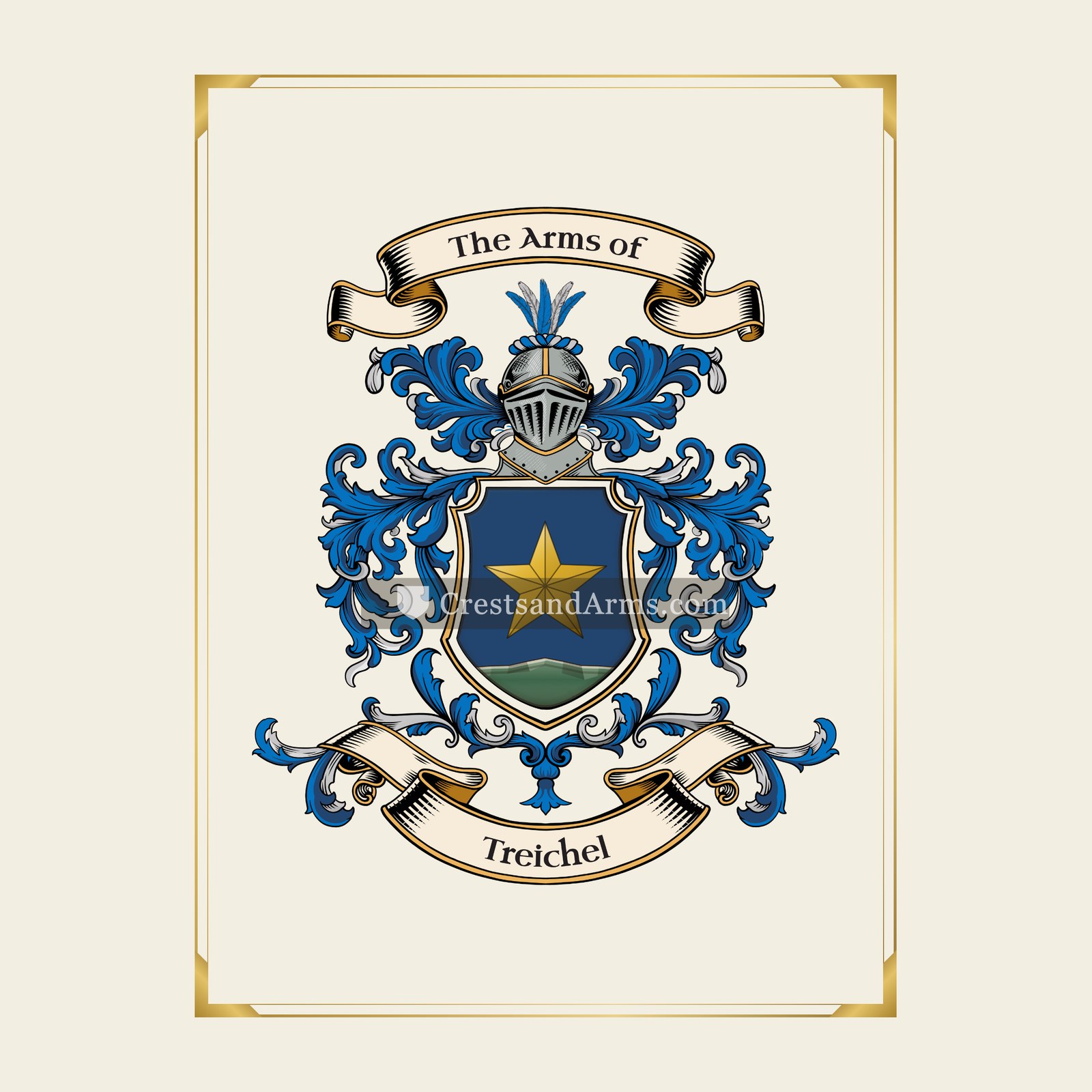 With gold border