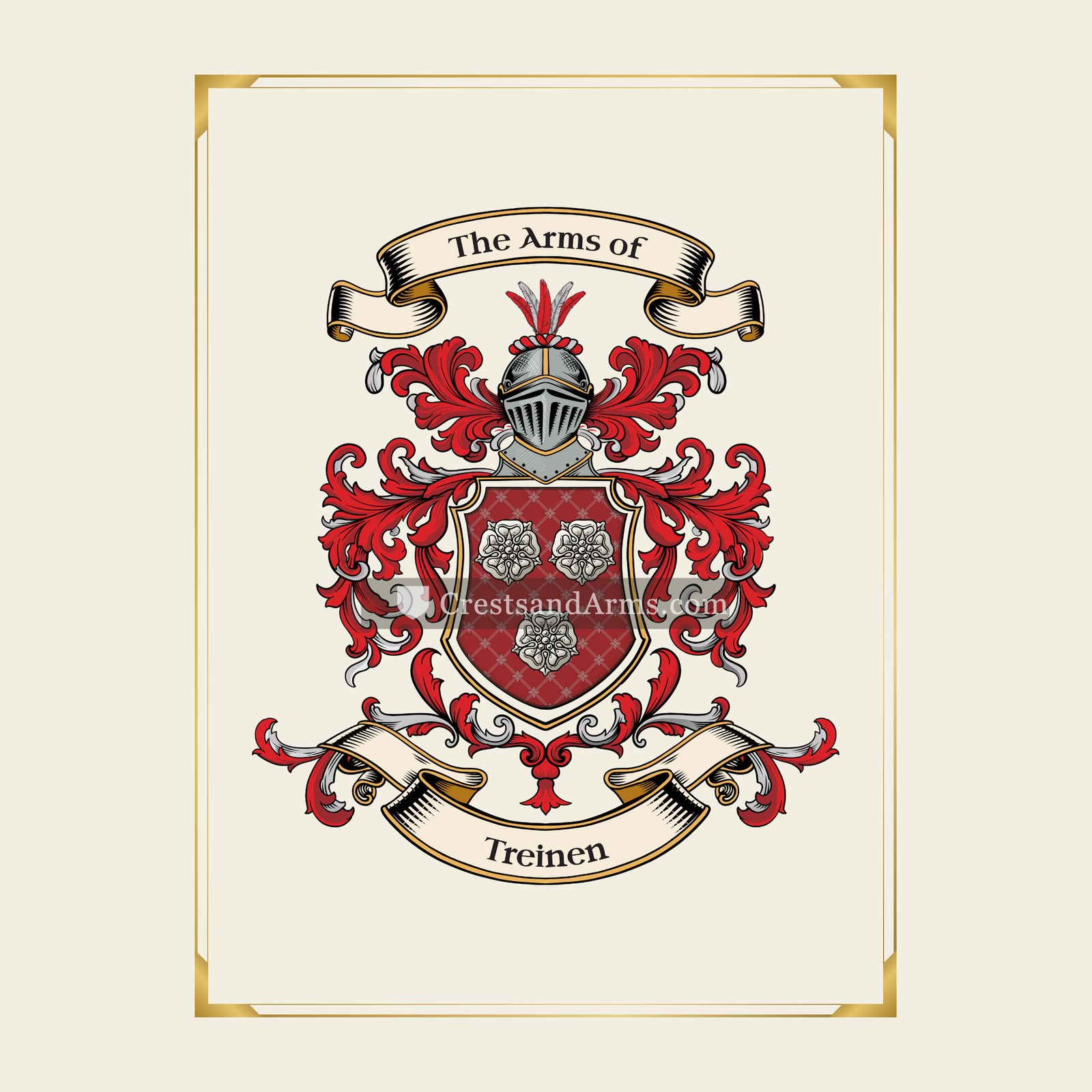 With gold border