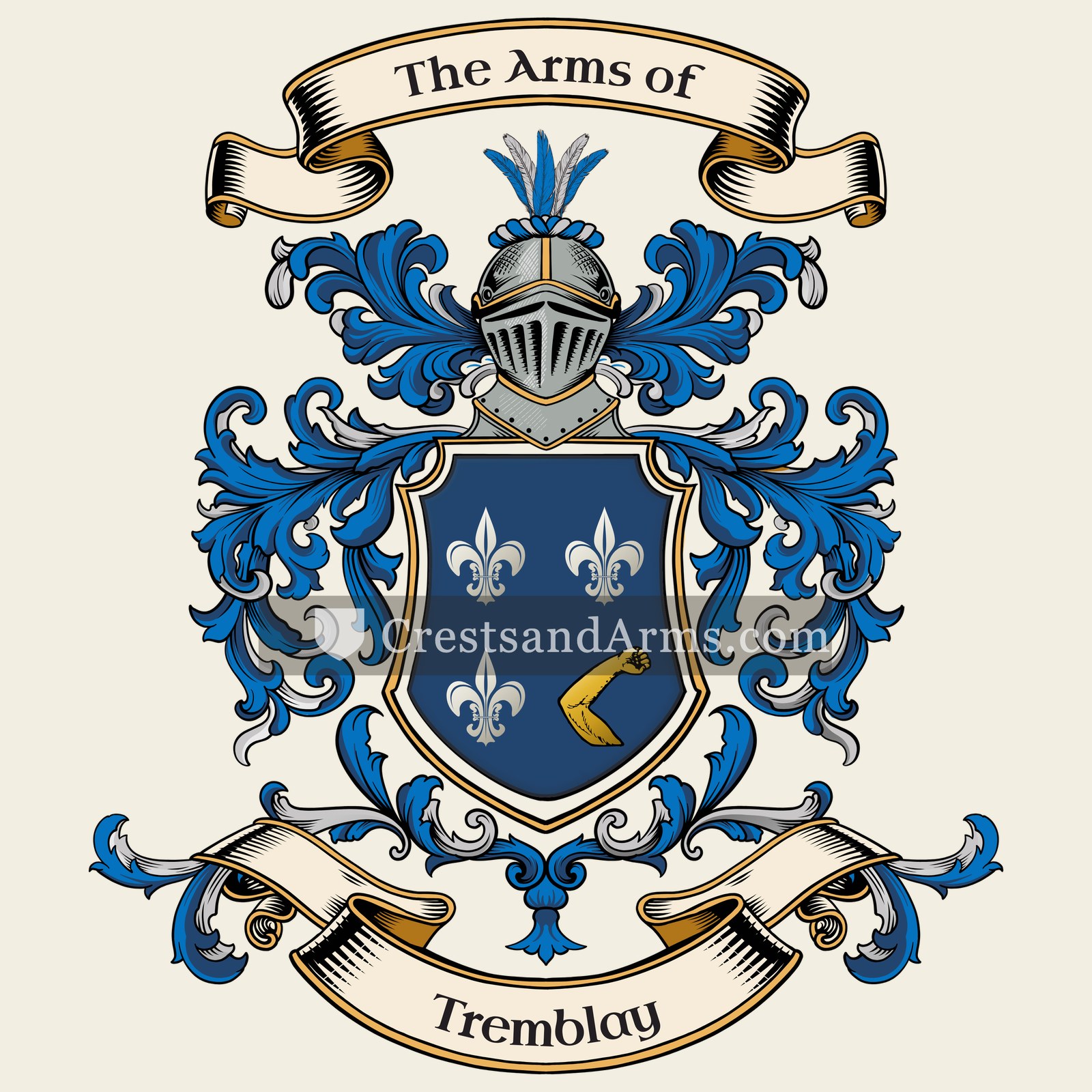 The Tremblay coat of arms, drawn from the recorded blazon