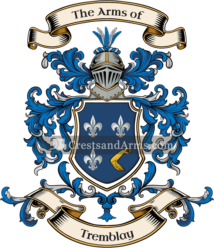 The Tremblay coat of arms, drawn from the recorded blazon