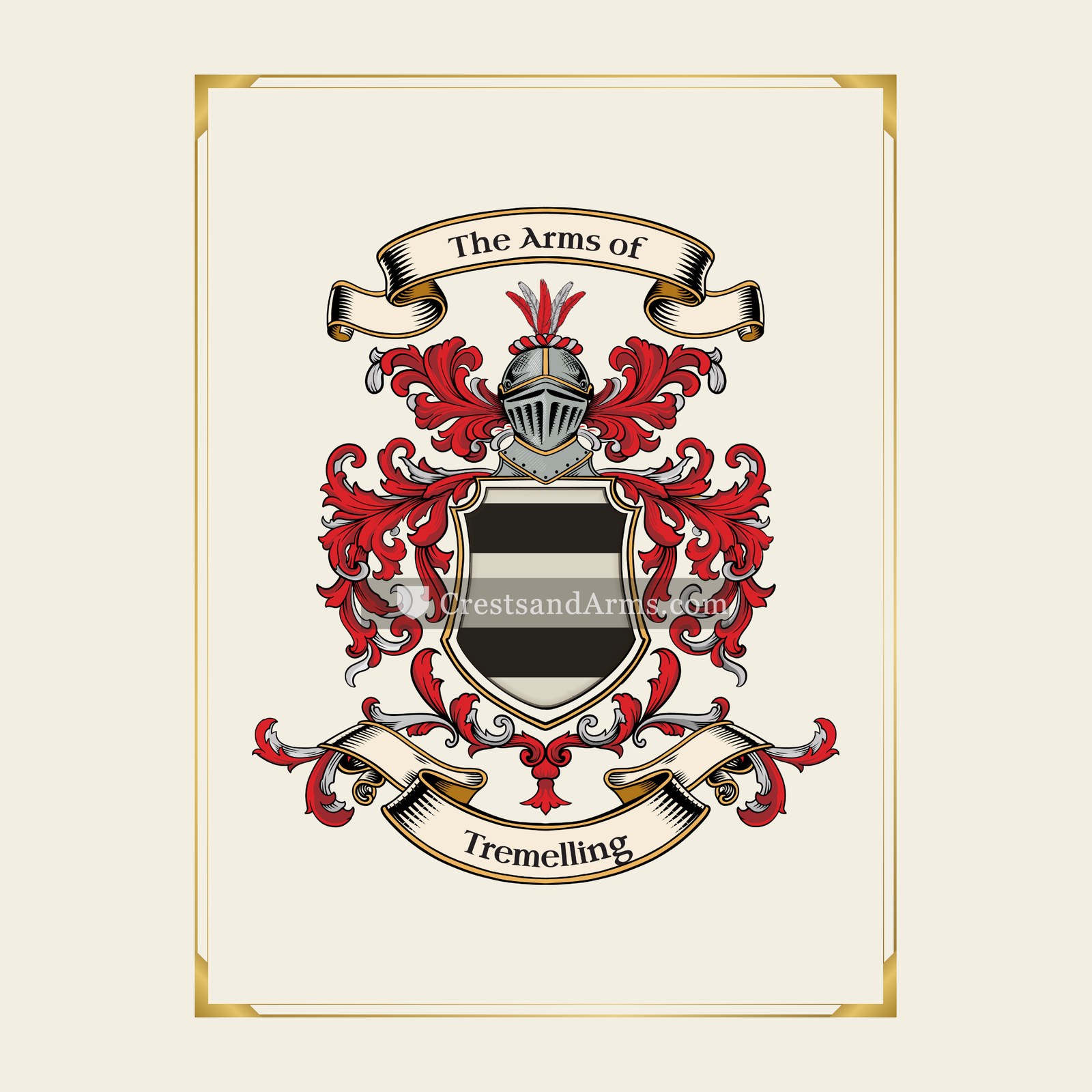 With gold border