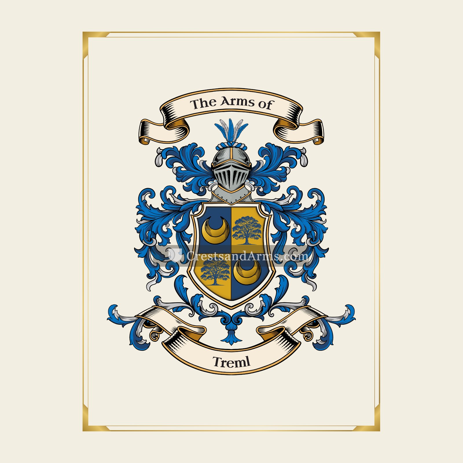 With gold border