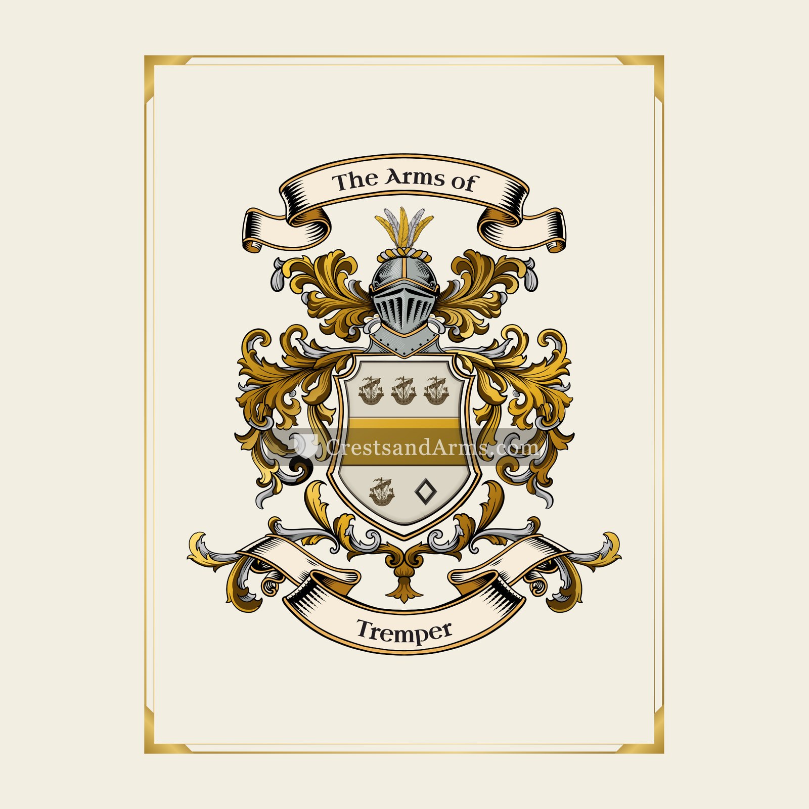 With gold border