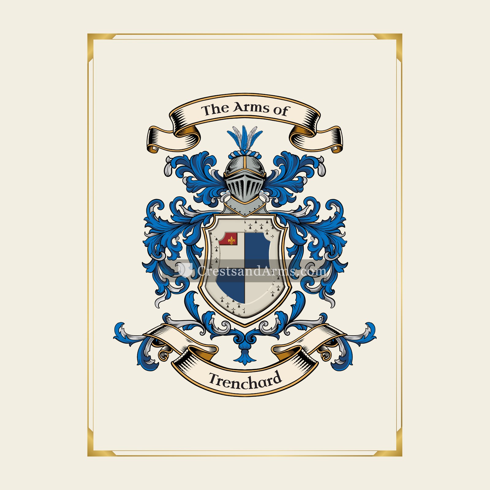 With gold border