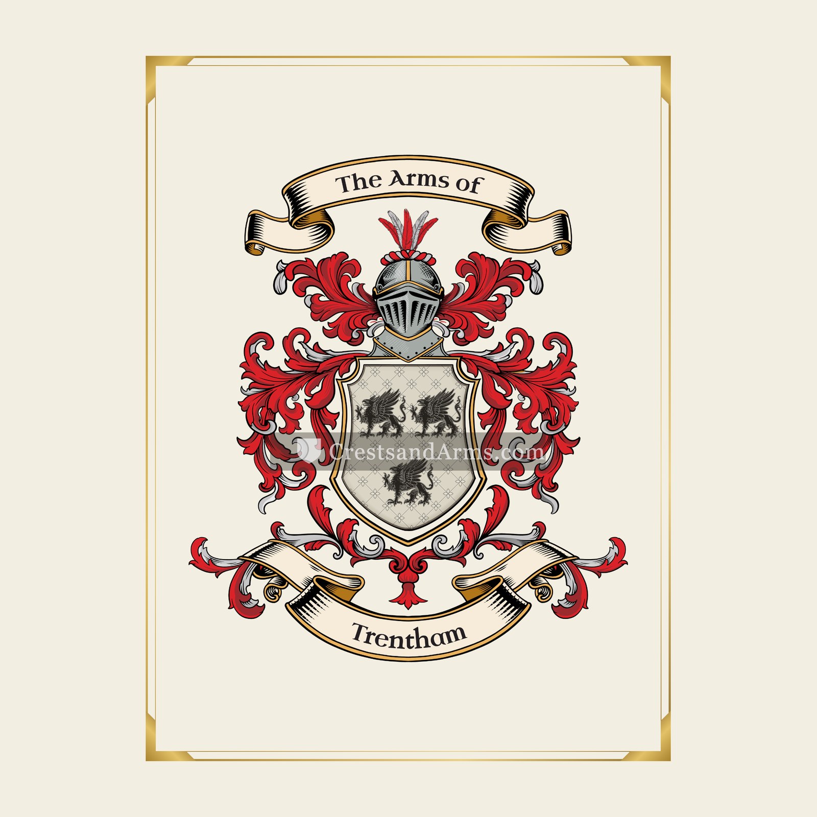 With gold border