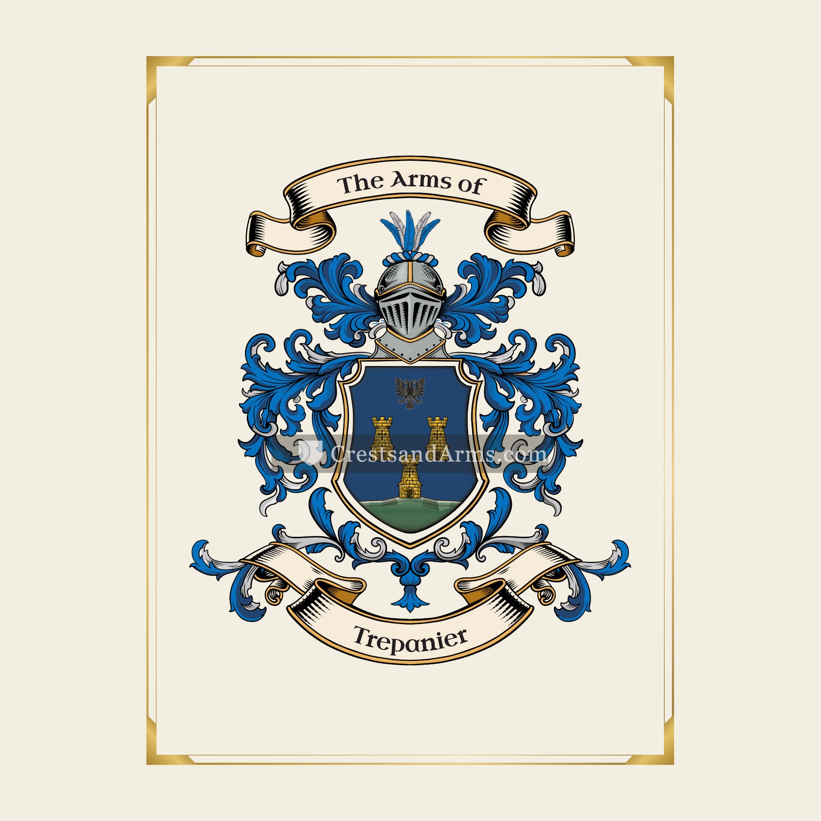 With gold border