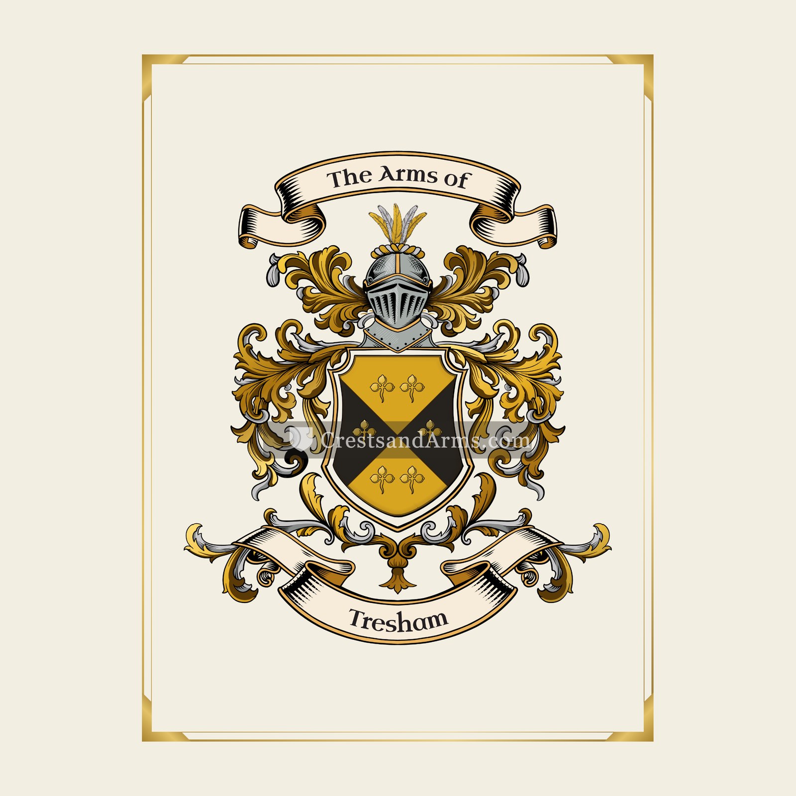 With gold border