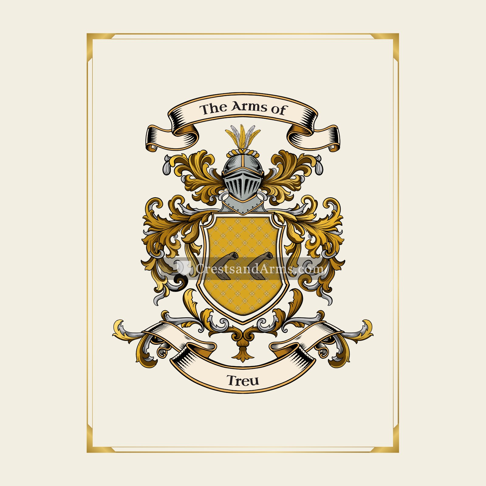 With gold border