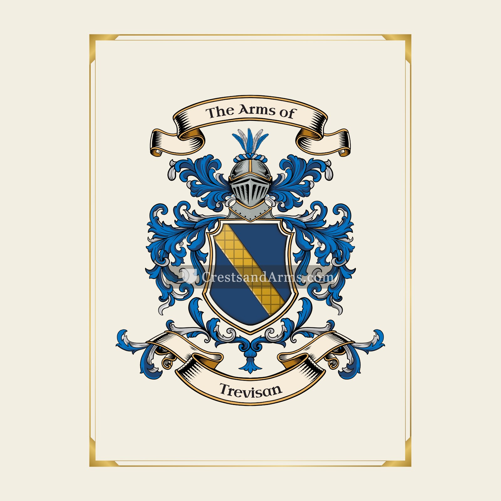 With gold border