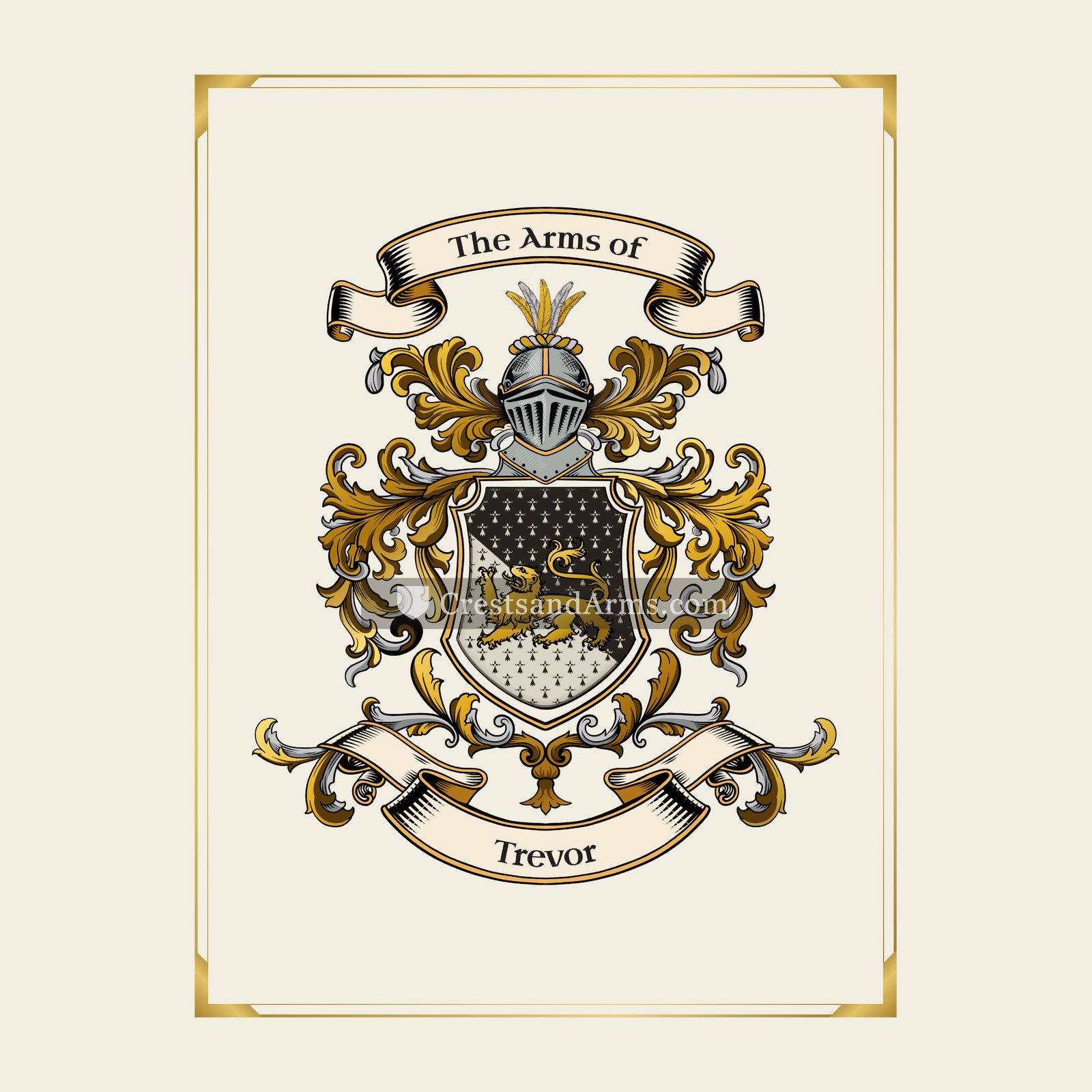 With gold border
