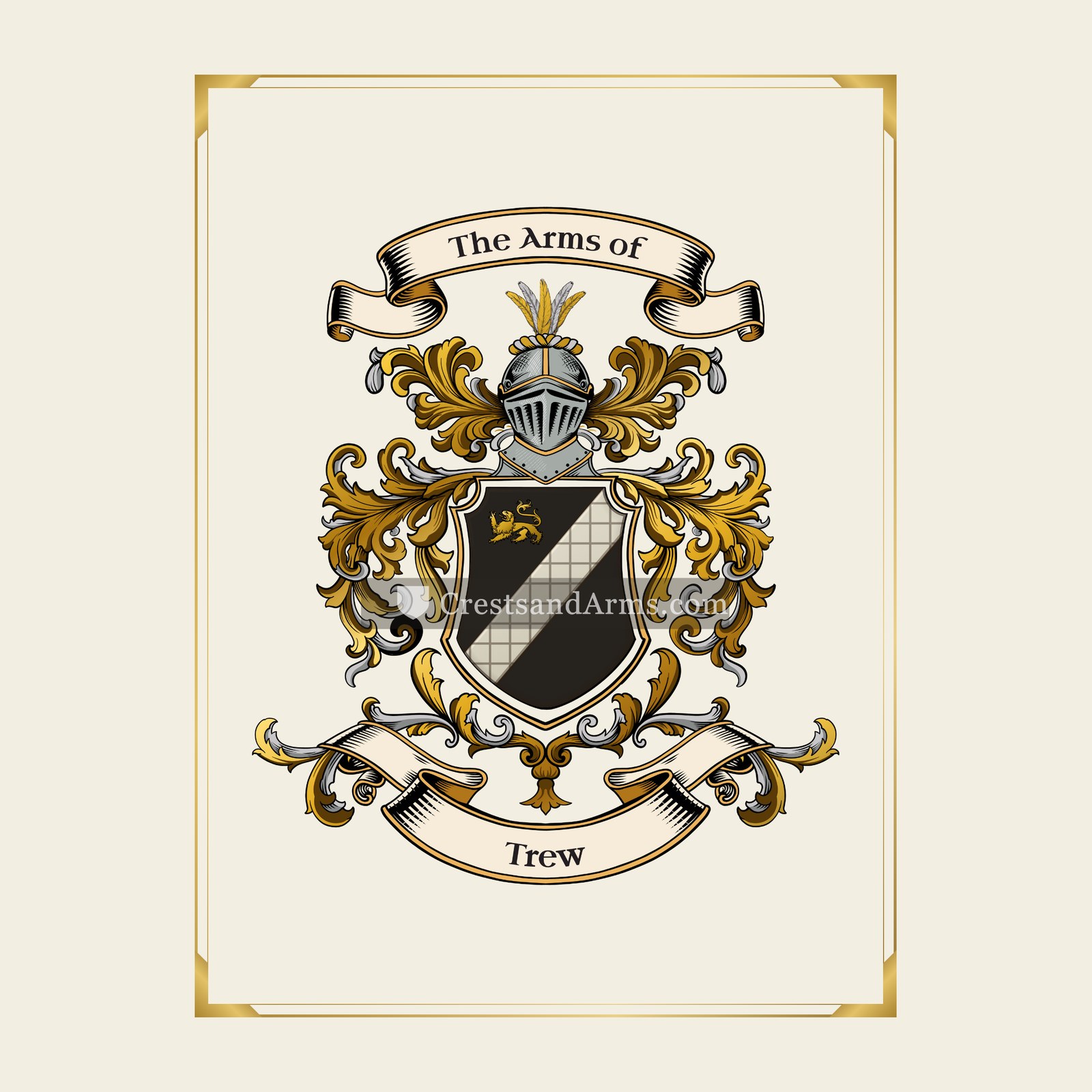 With gold border