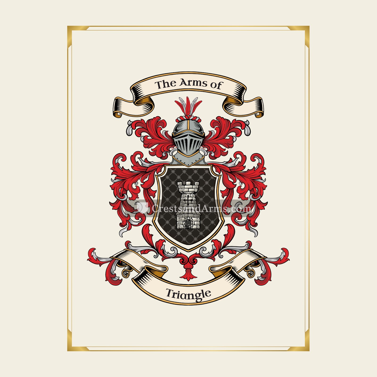 With gold border