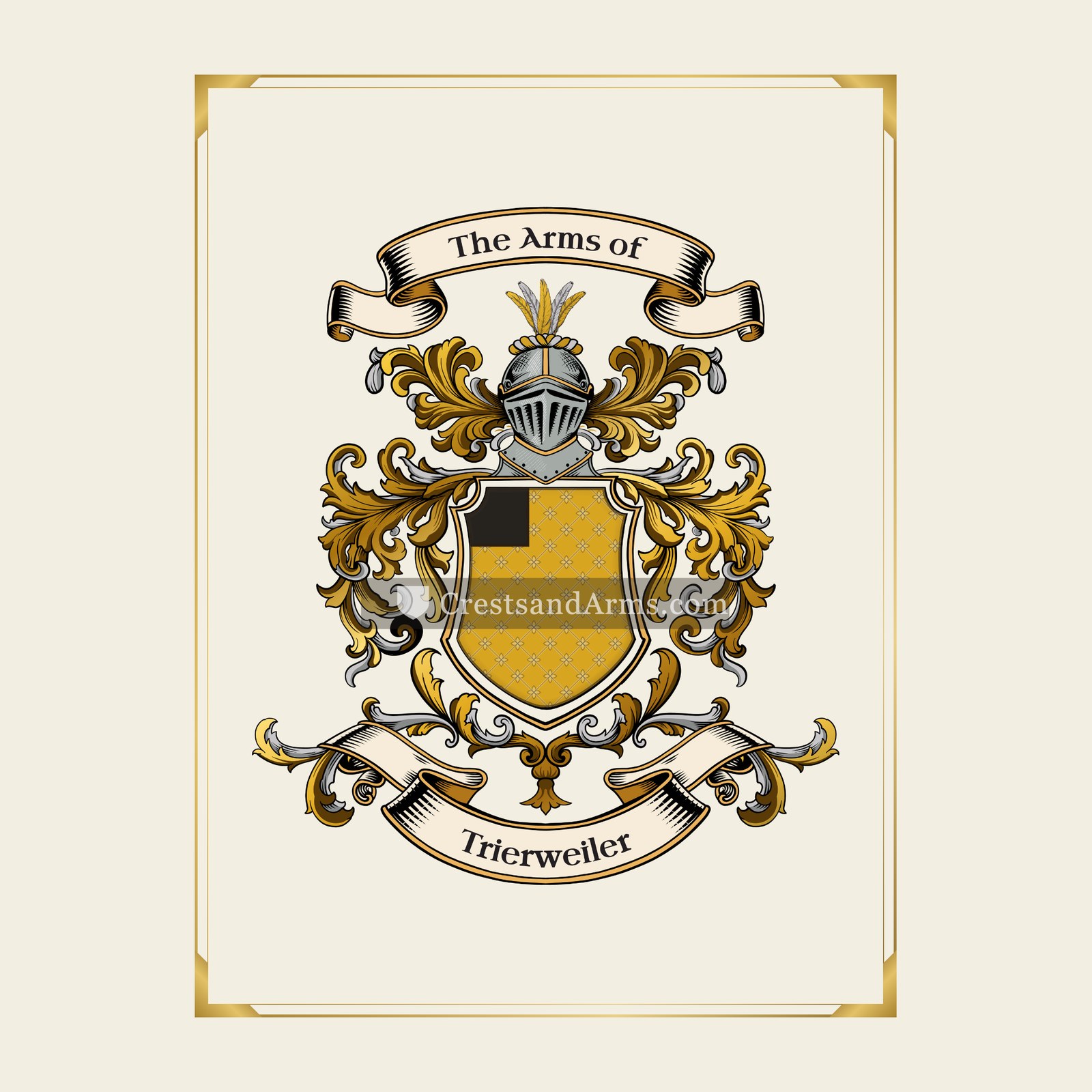 With gold border