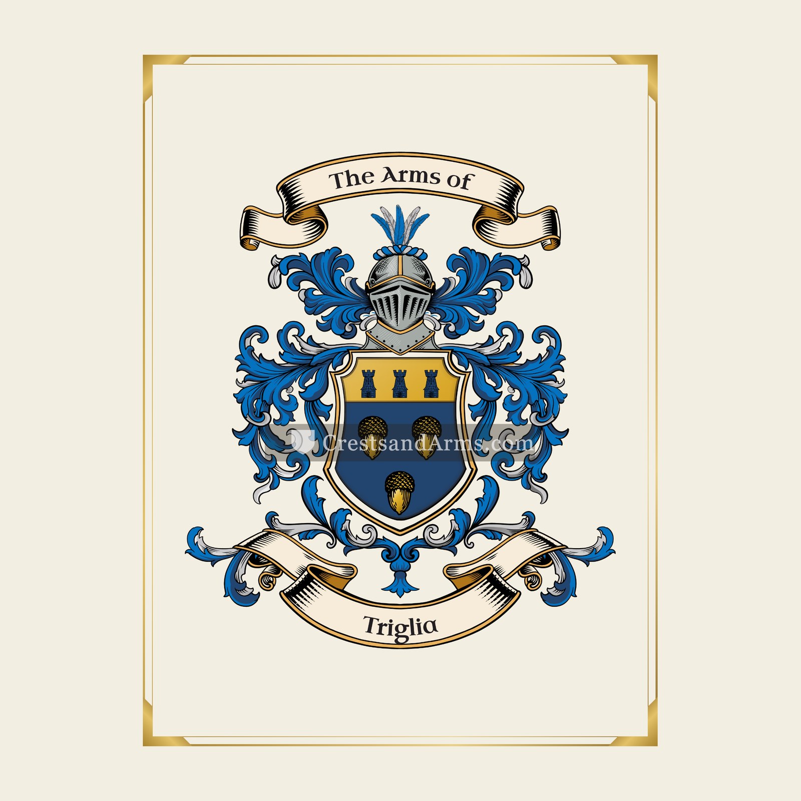 With gold border