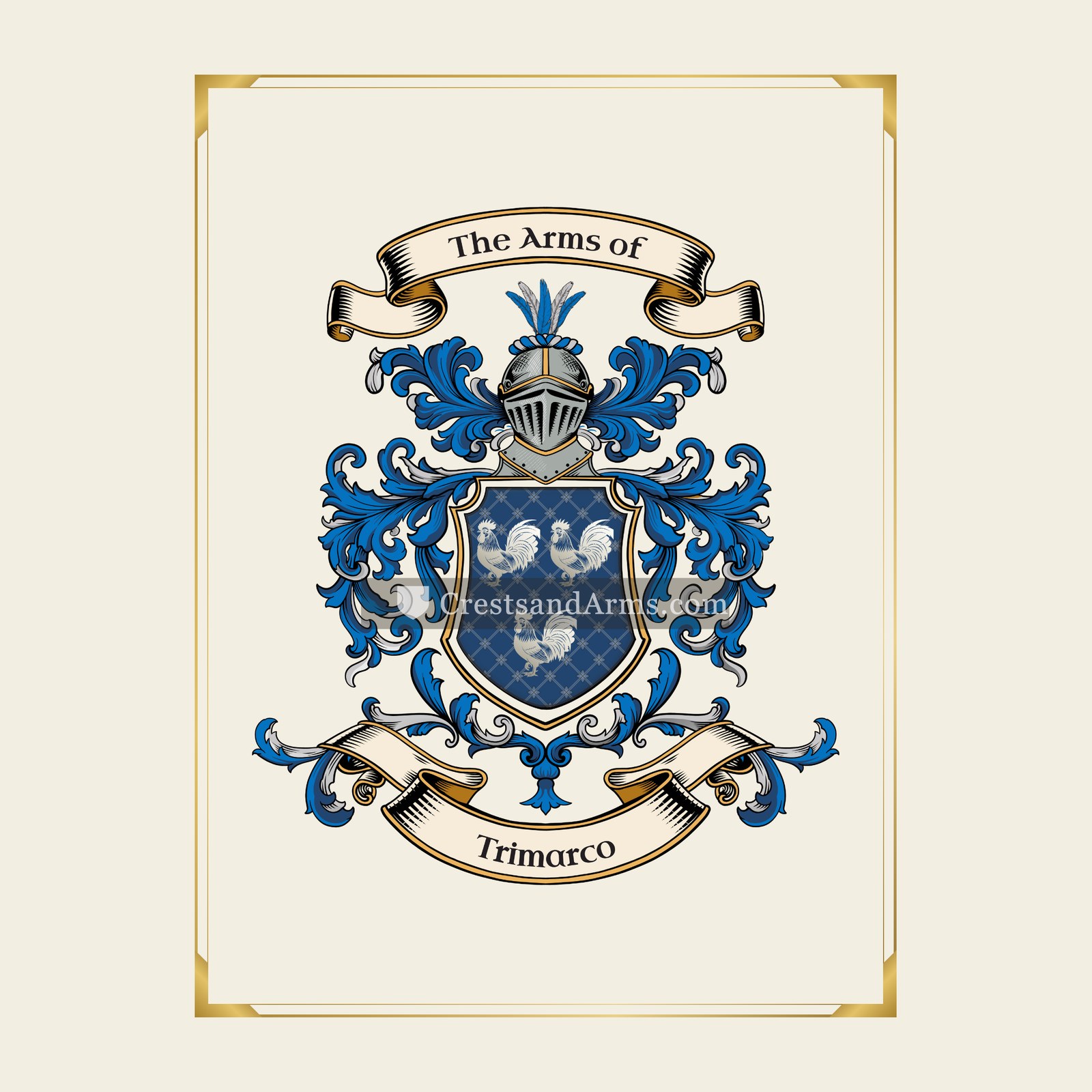 With gold border