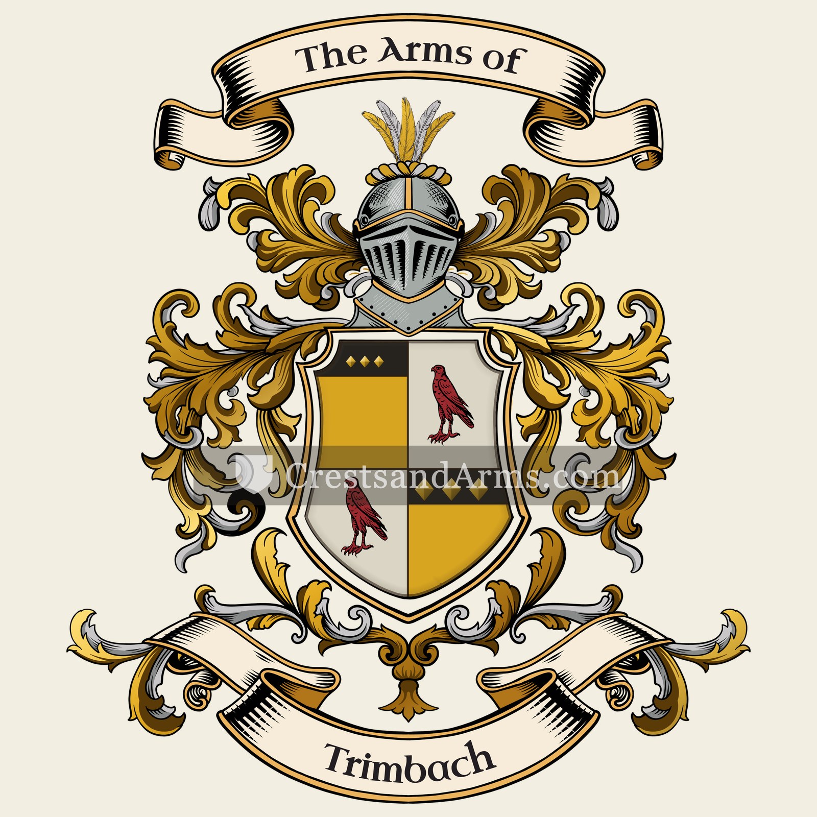 The Trimbach coat of arms, drawn from the recorded blazon