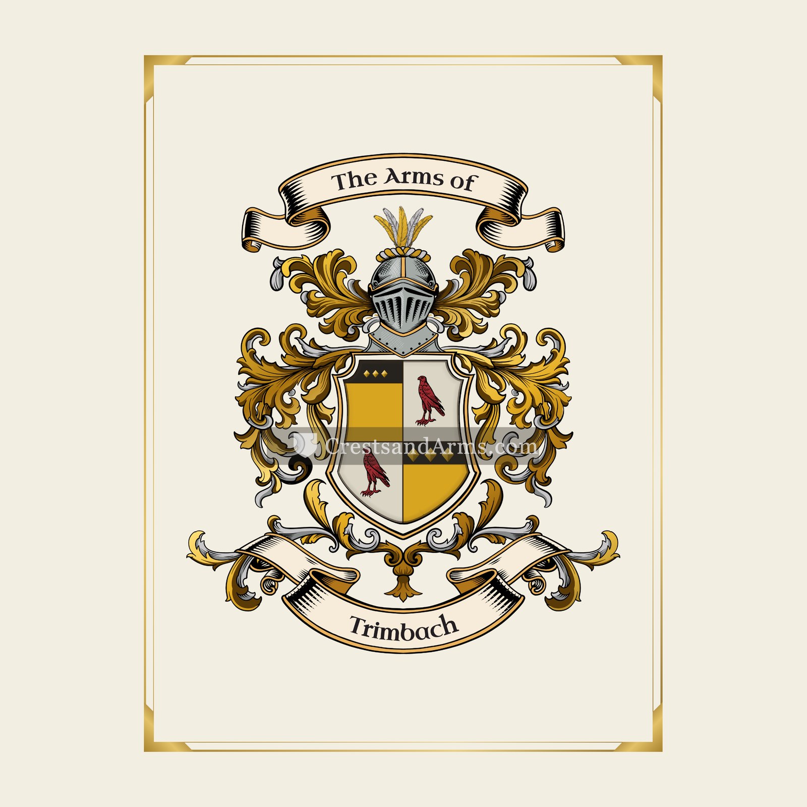 With gold border