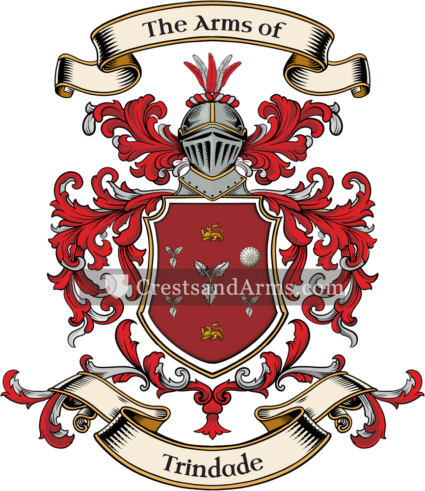 The Trindade coat of arms, drawn from the recorded blazon