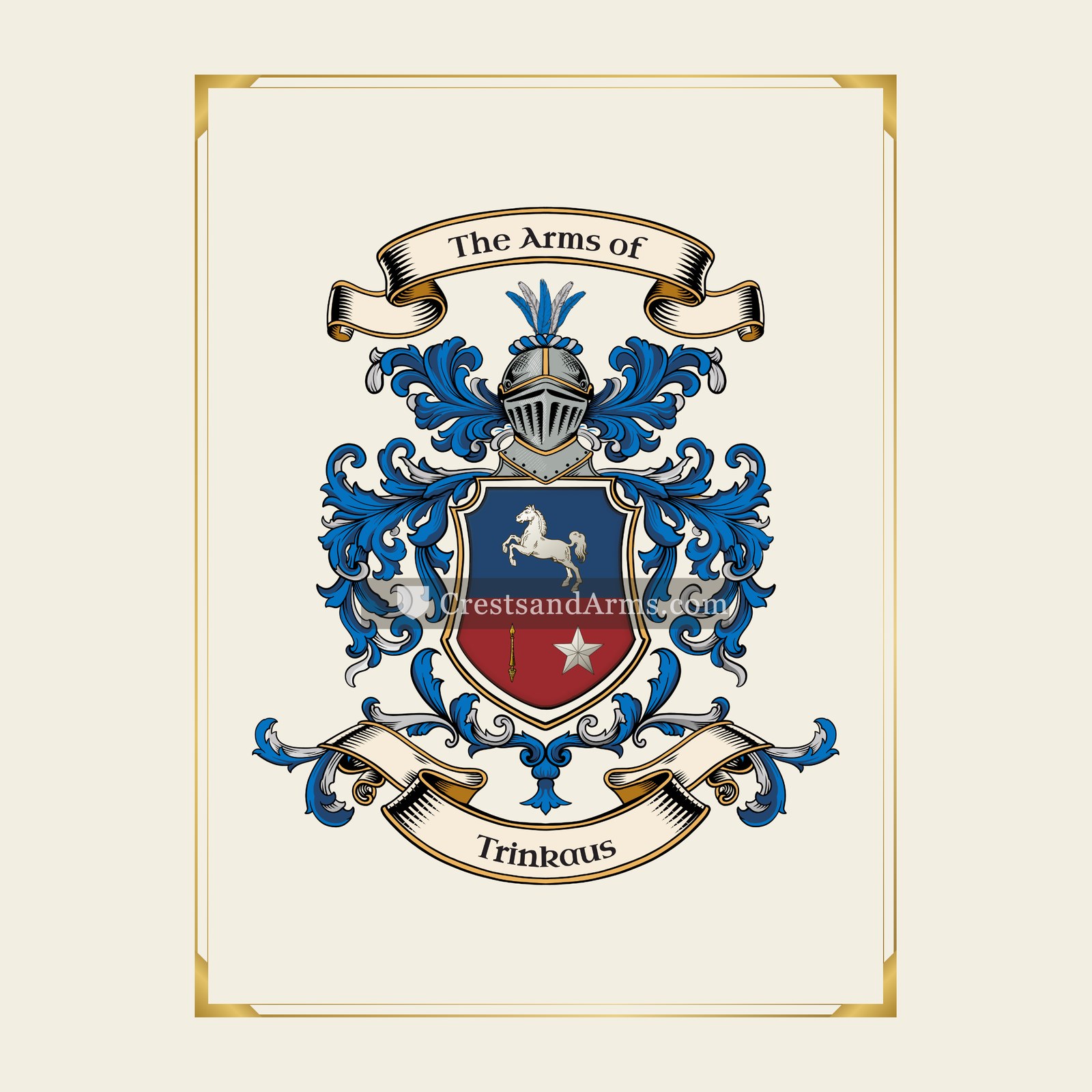With gold border