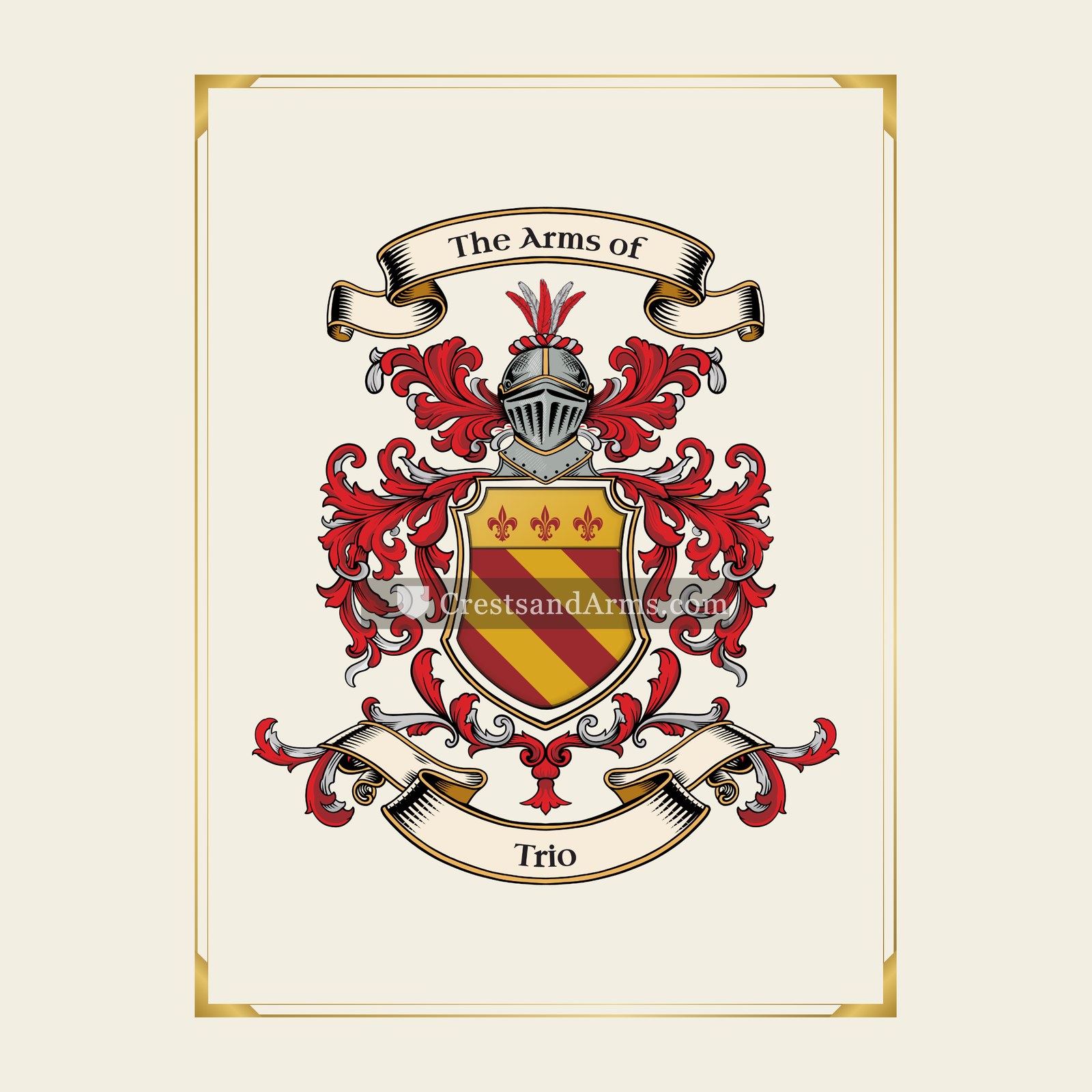With gold border