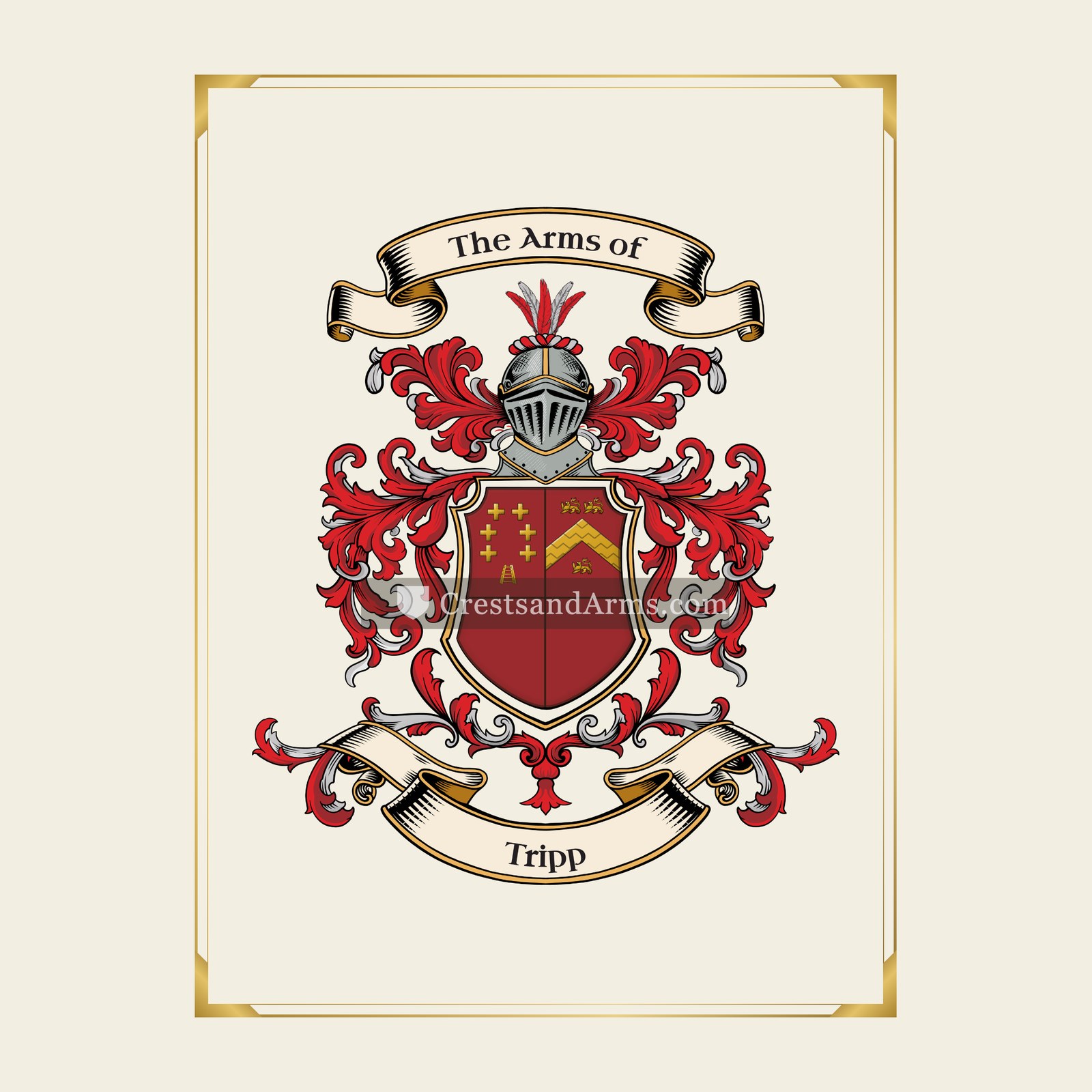 With gold border