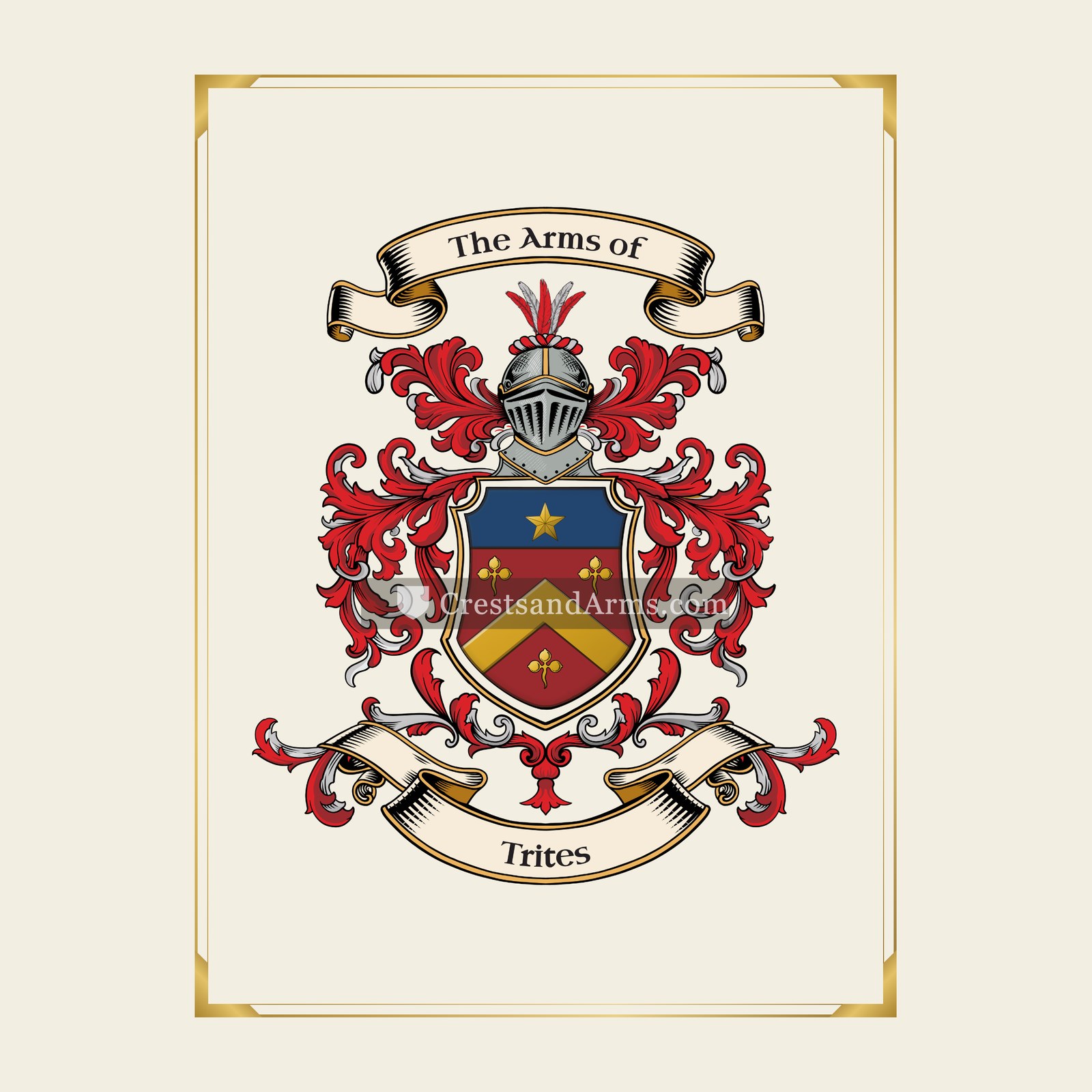With gold border