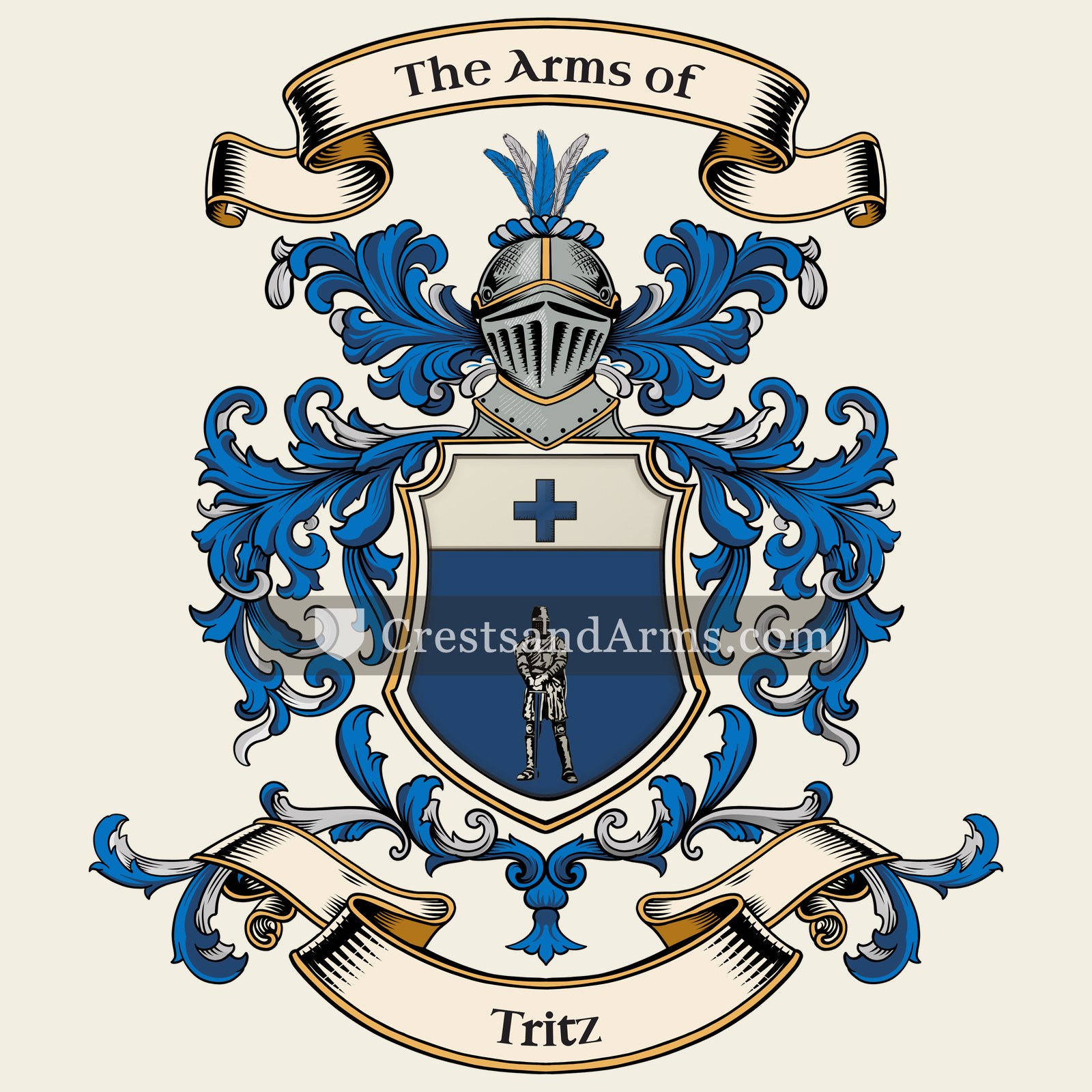 The Tritz coat of arms, drawn from the recorded blazon