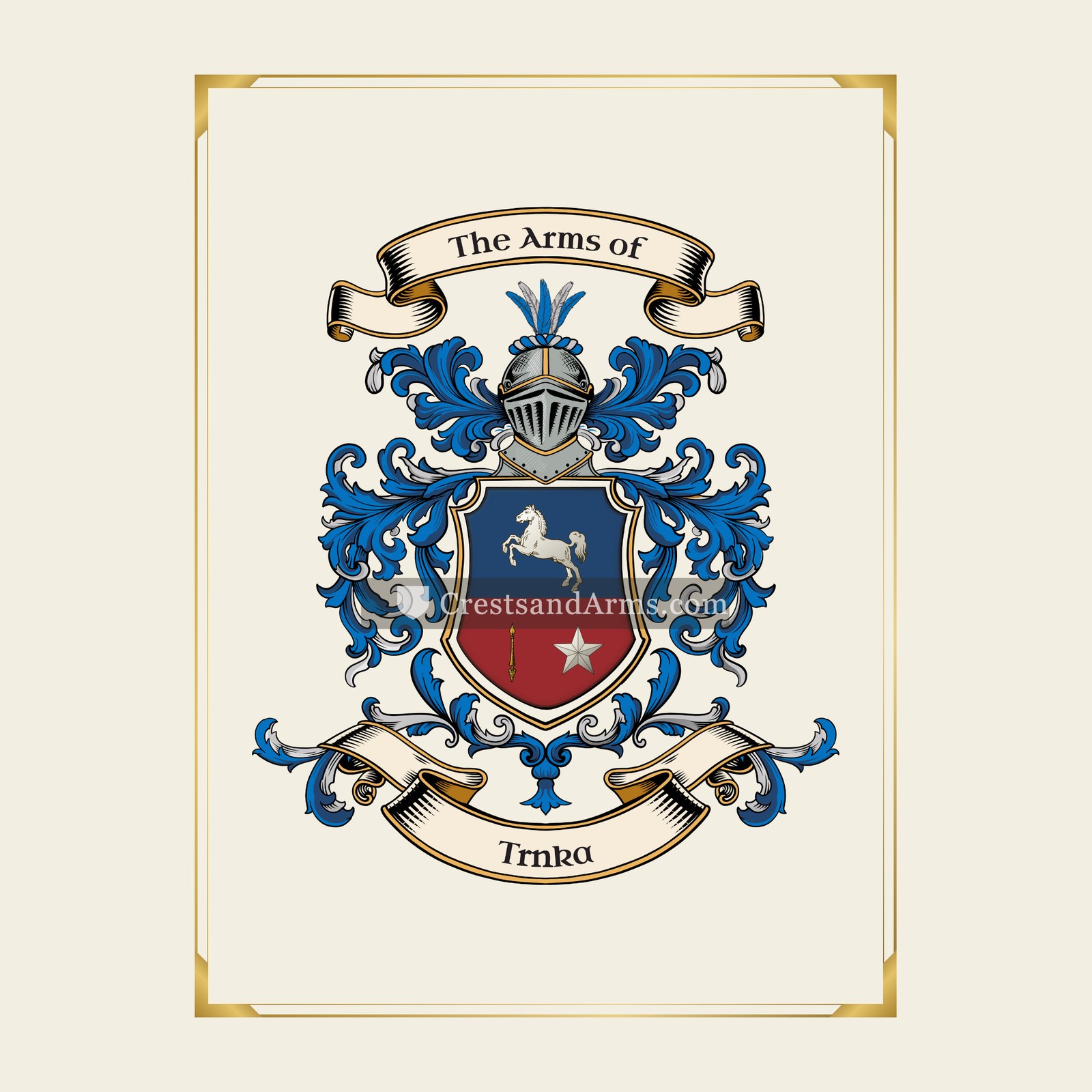 With gold border