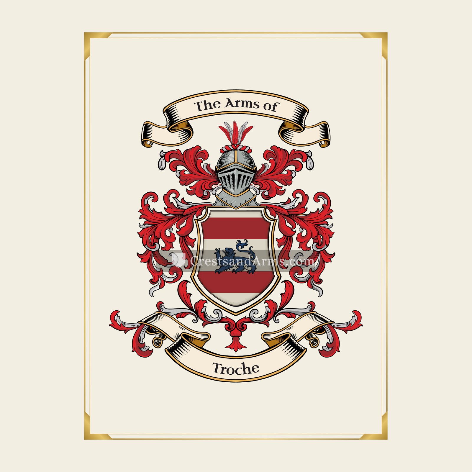 With gold border
