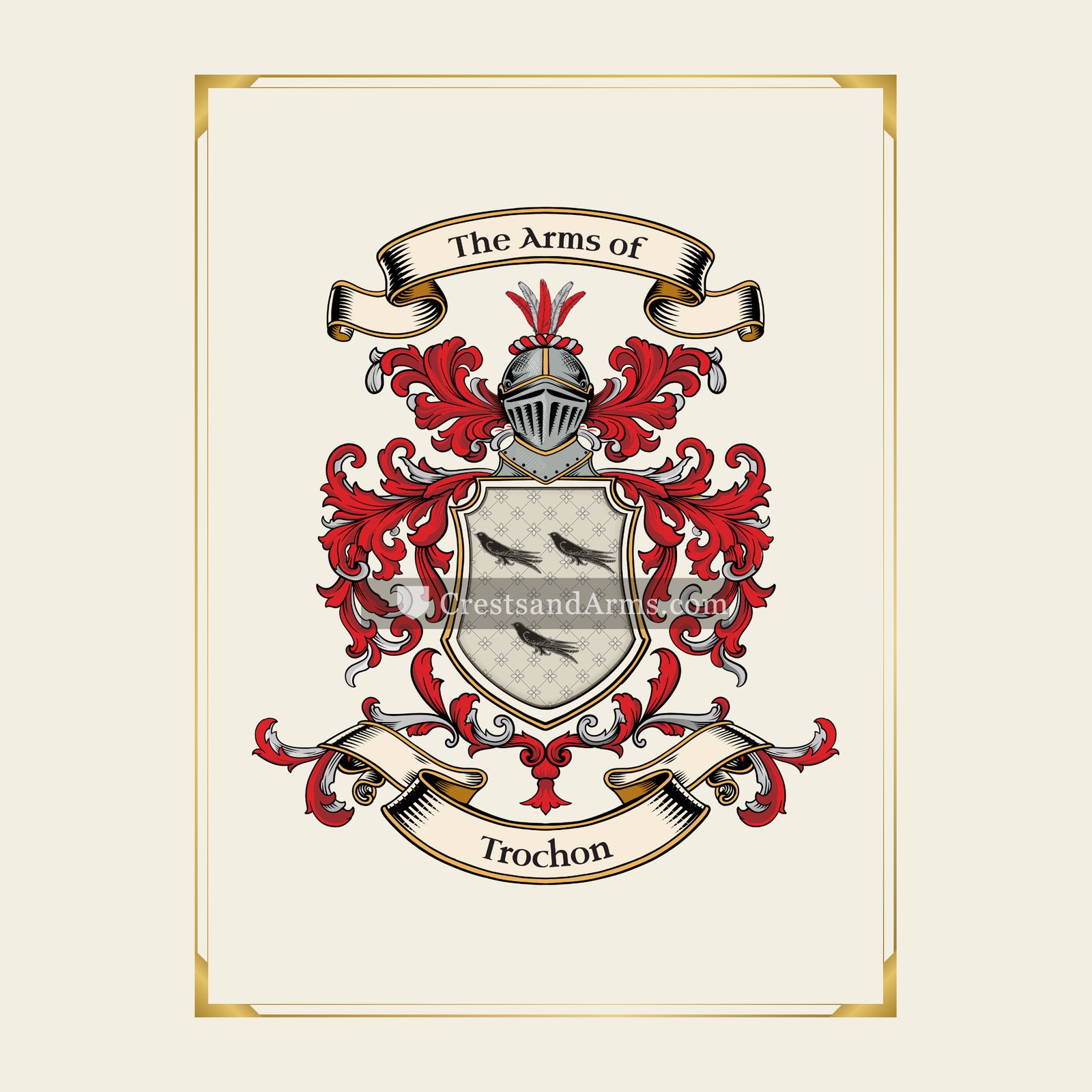 With gold border