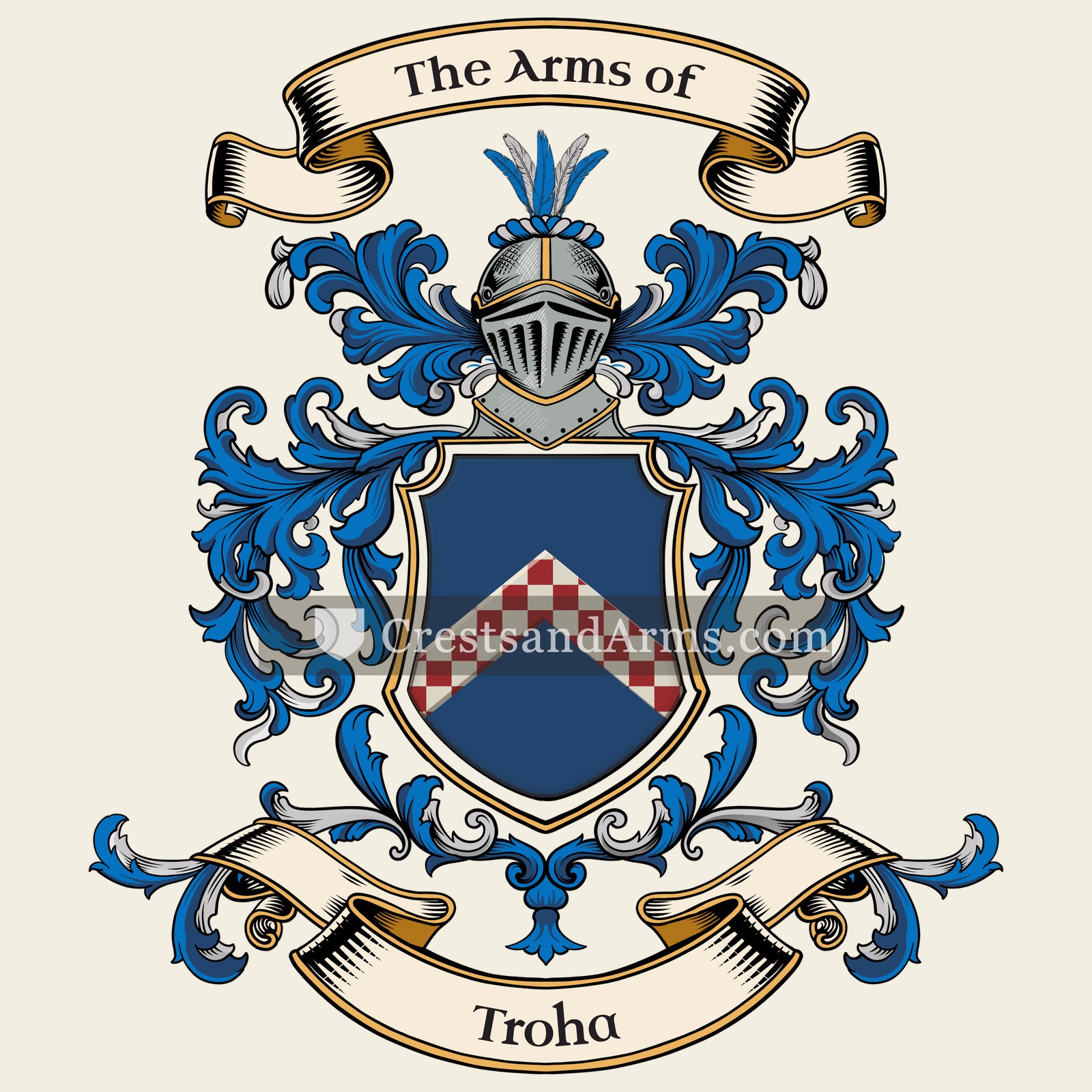 The Troha coat of arms, drawn from the recorded blazon