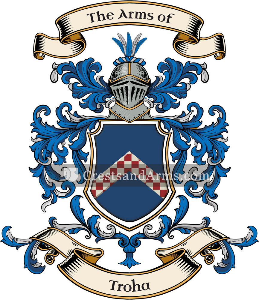 The Troha coat of arms, drawn from the recorded blazon