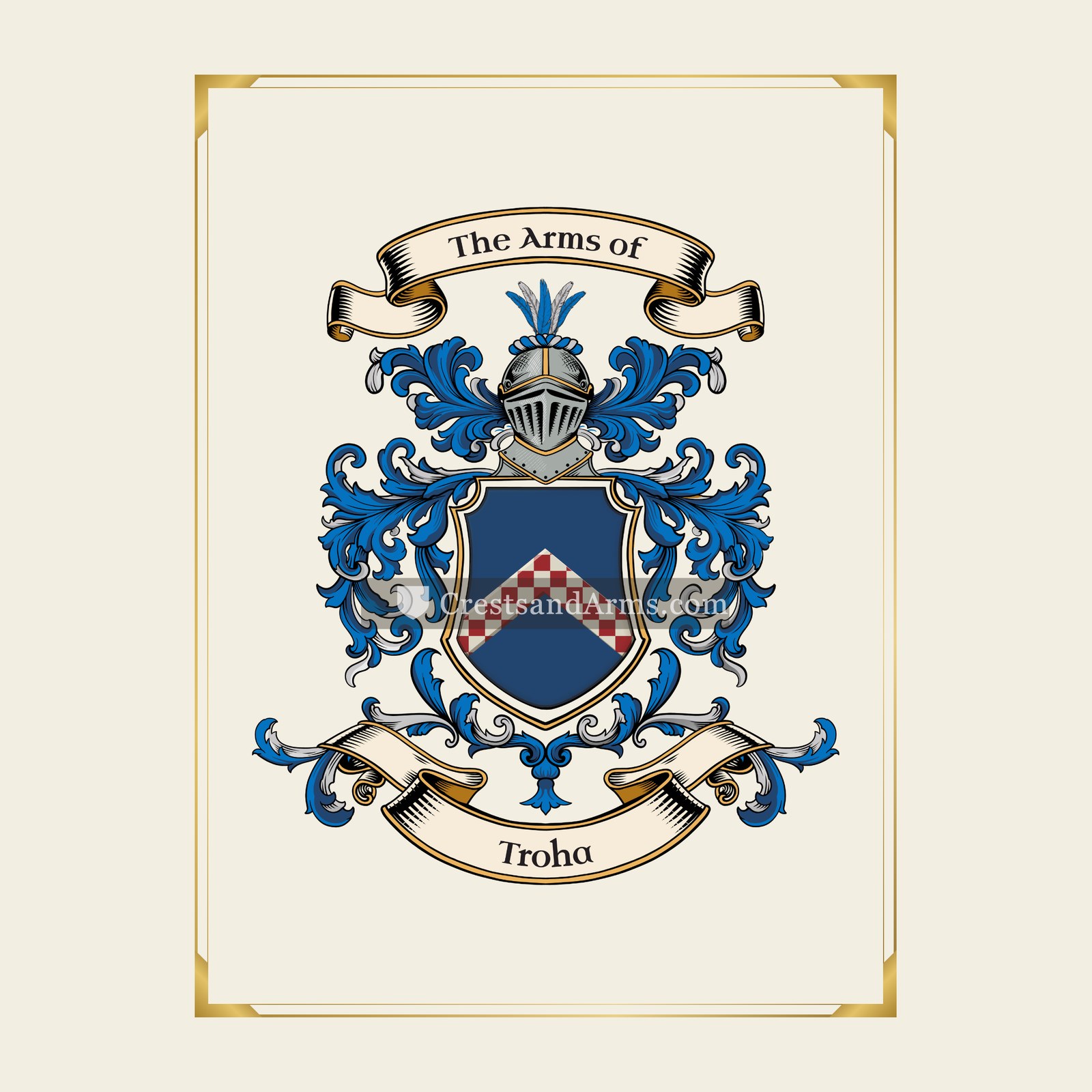 With gold border