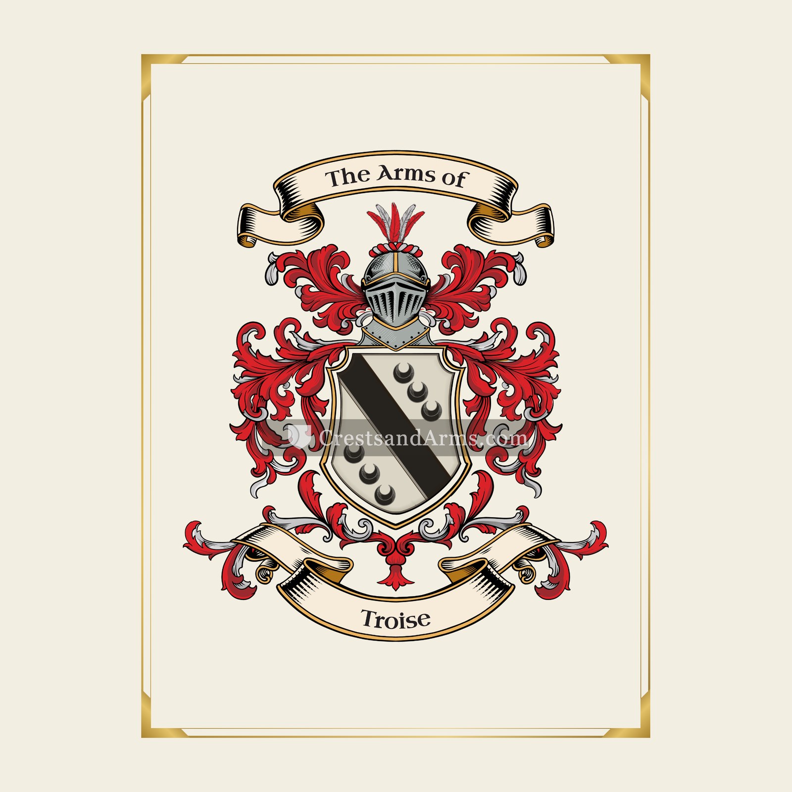 With gold border
