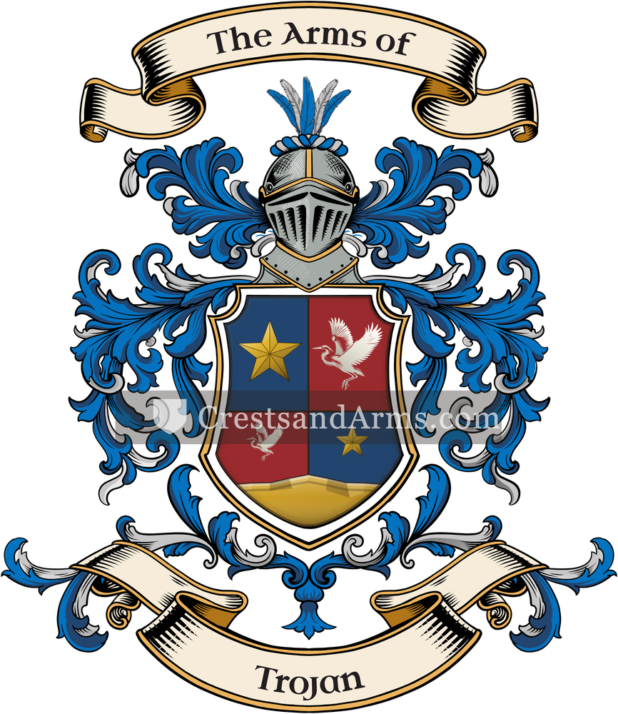 The Trojan coat of arms, drawn from the recorded blazon