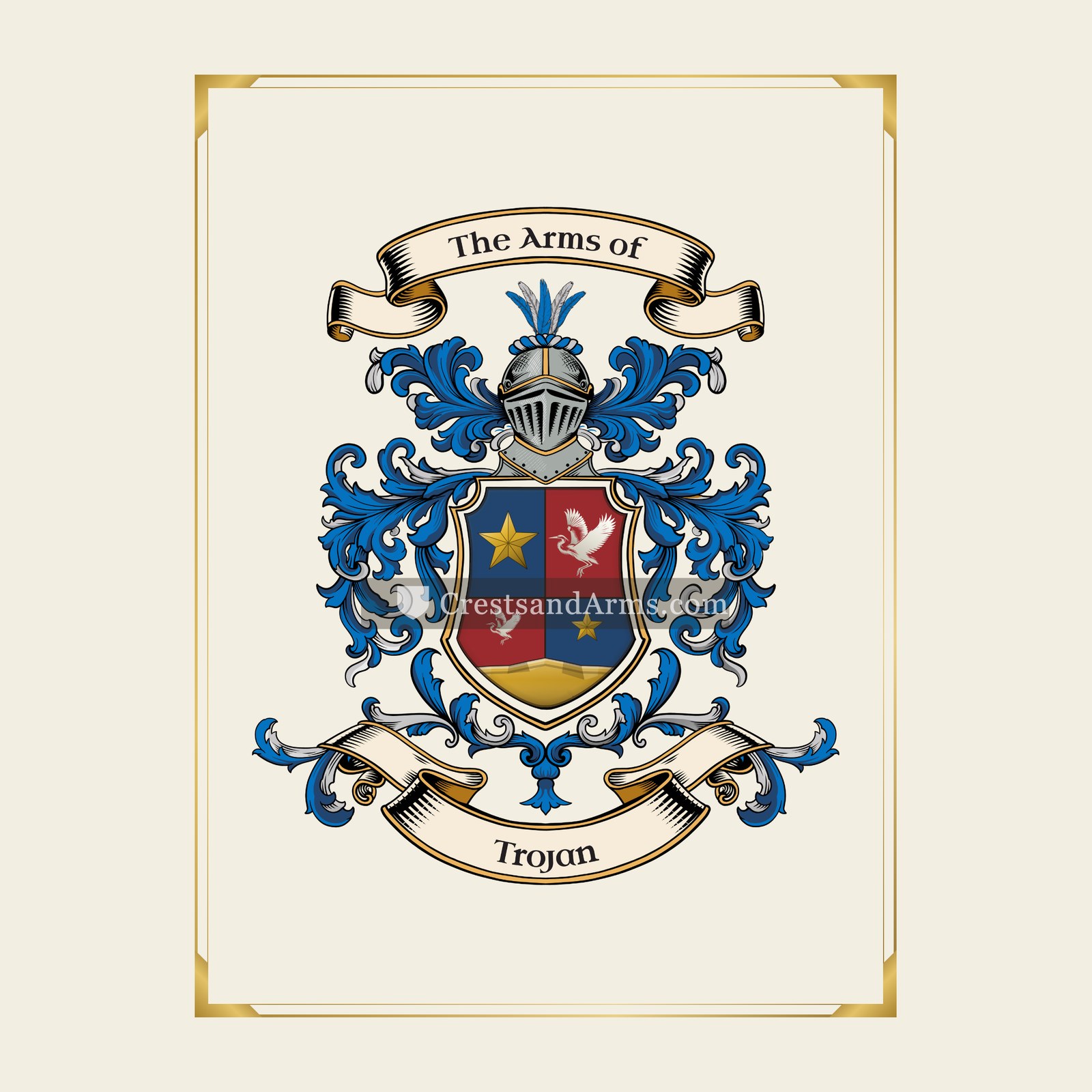 With gold border