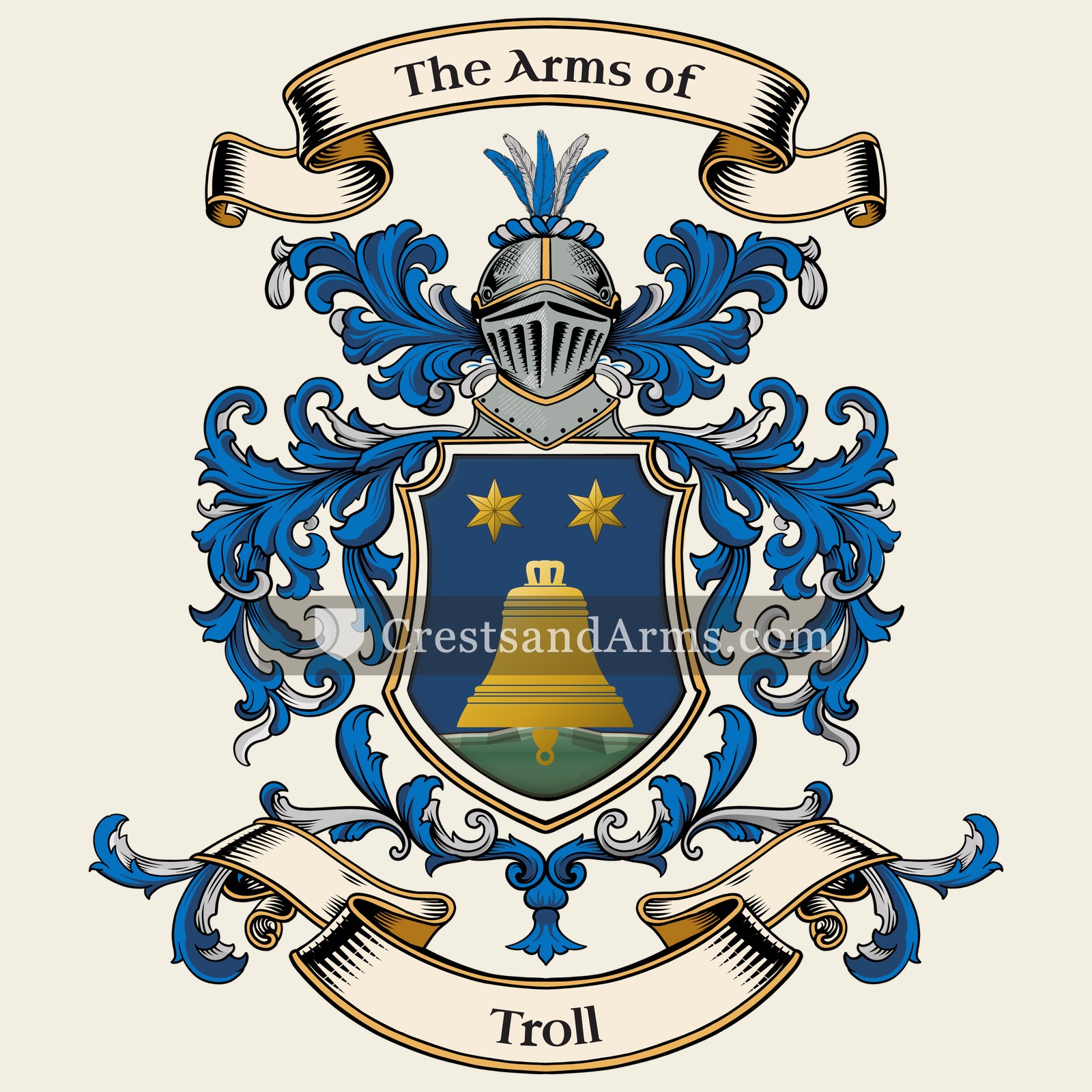 The Troll coat of arms, drawn from the recorded blazon