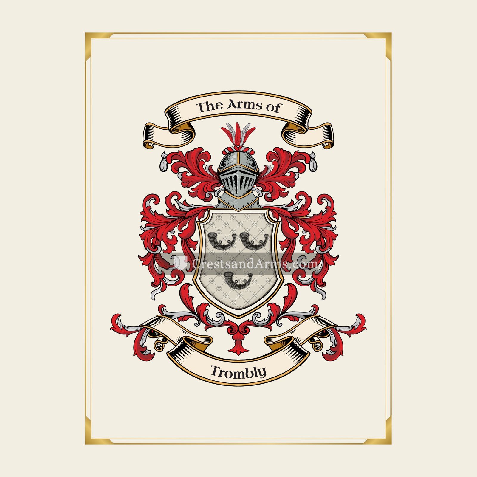 With gold border