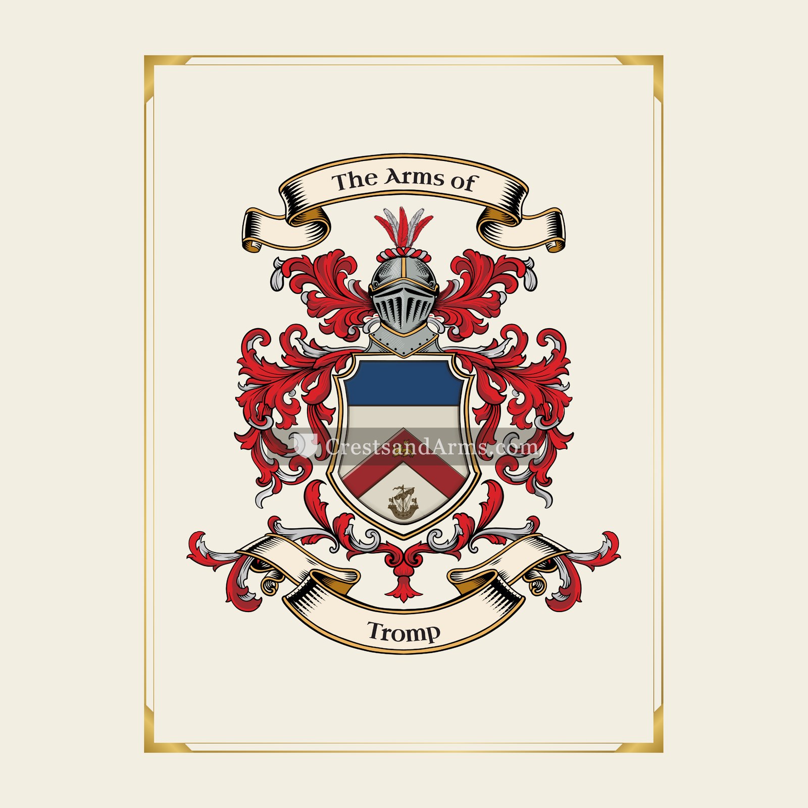 With gold border