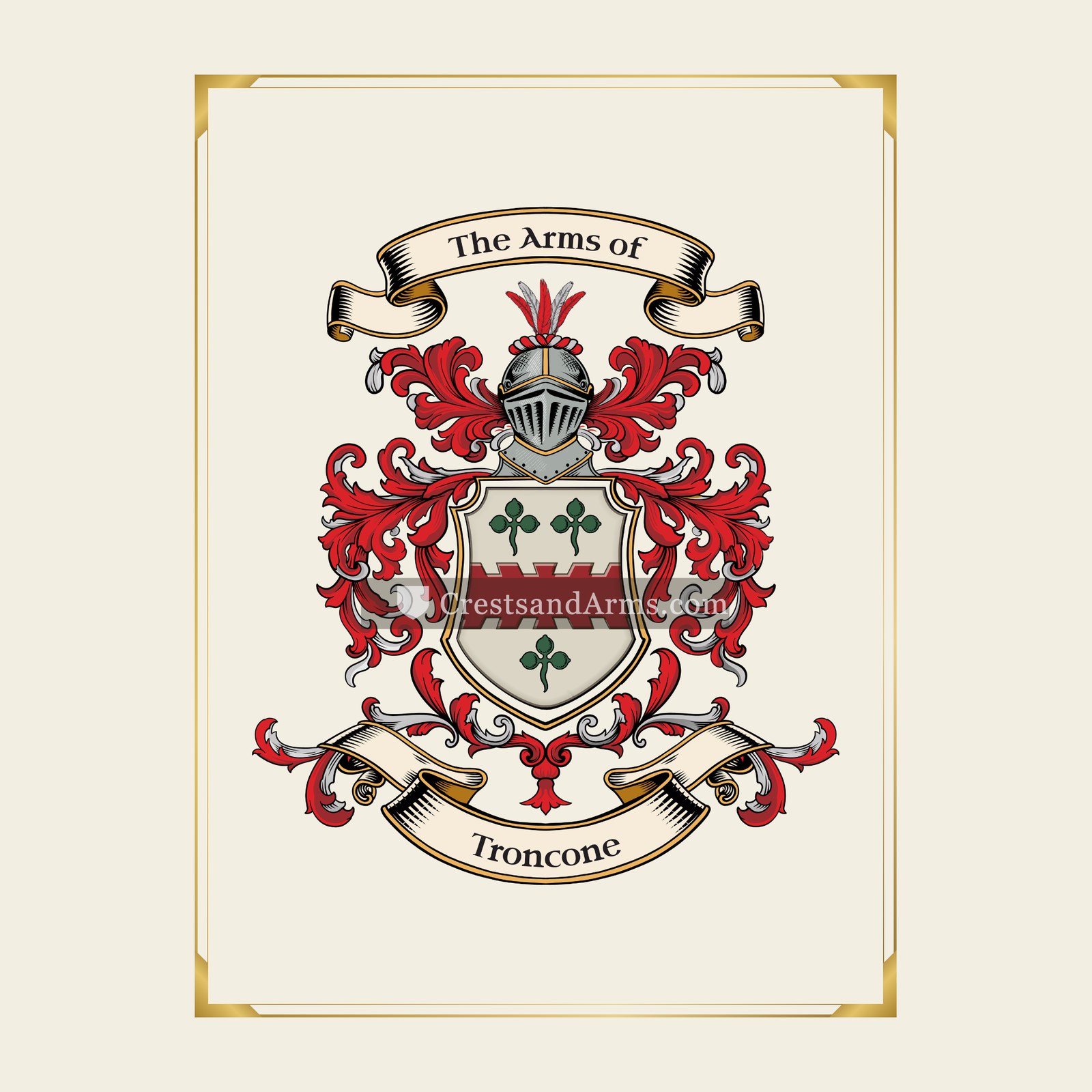 With gold border