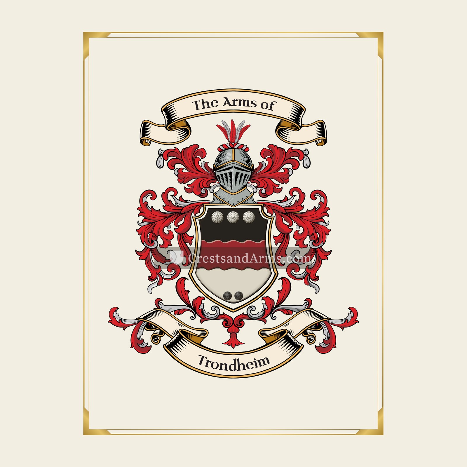 With gold border