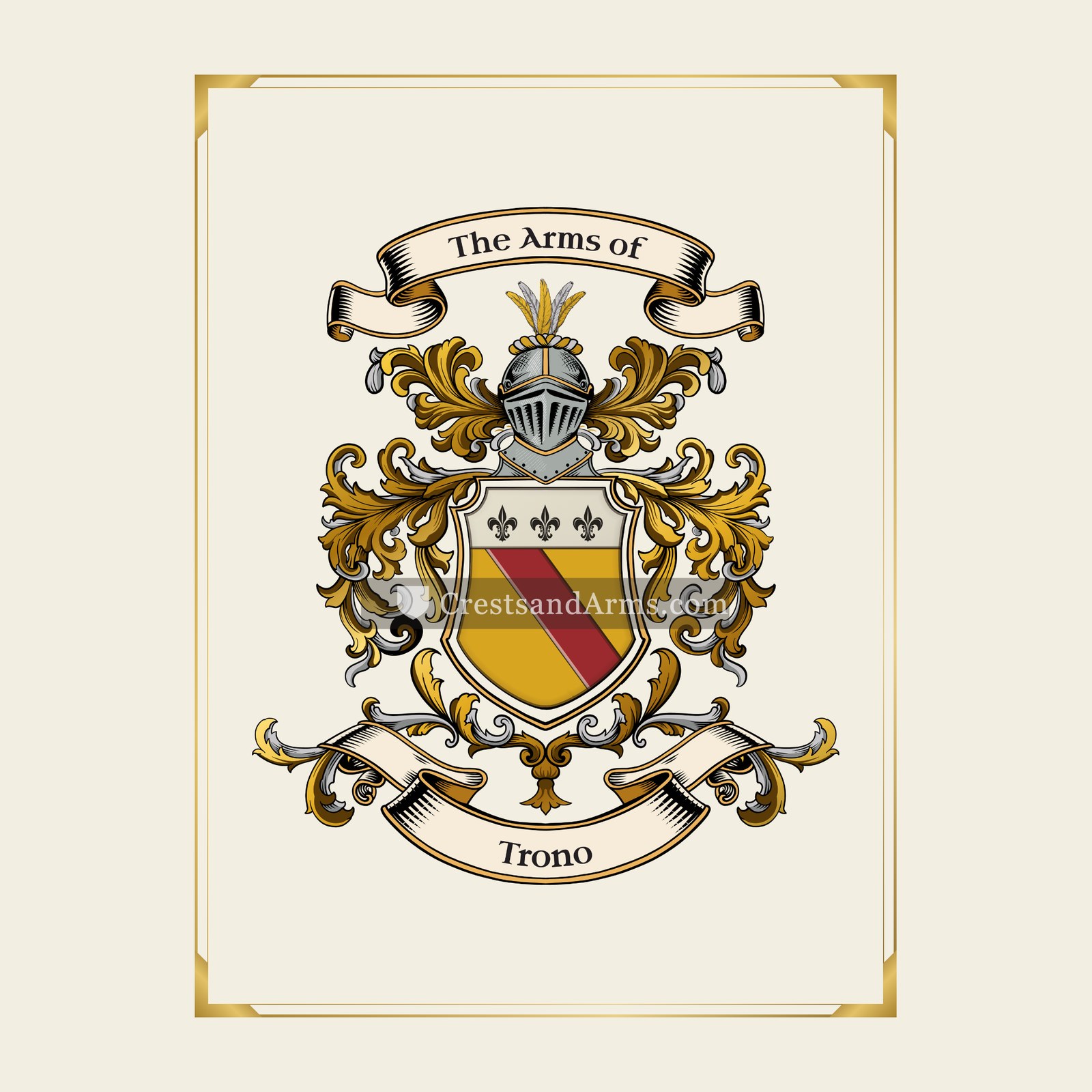 With gold border