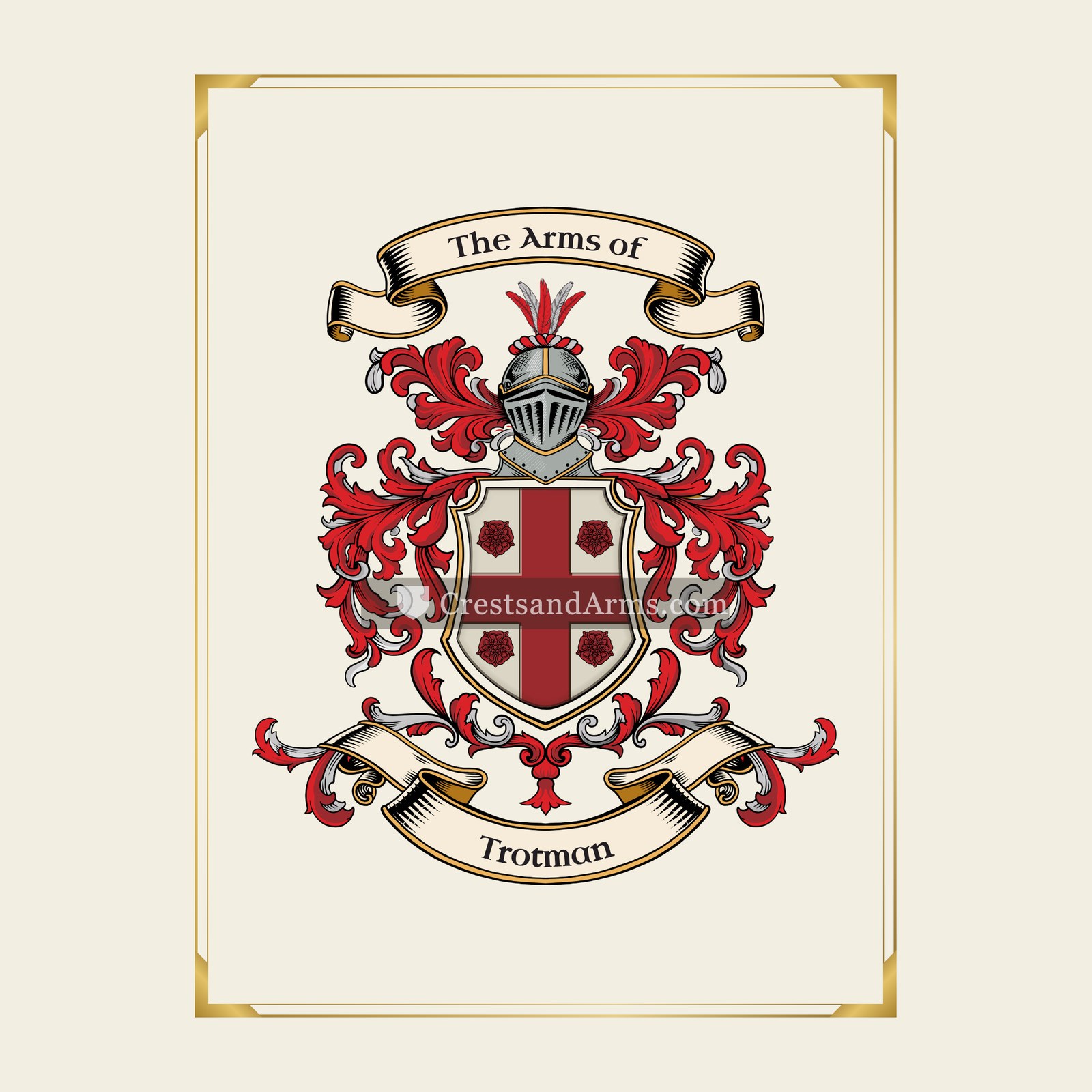 With gold border