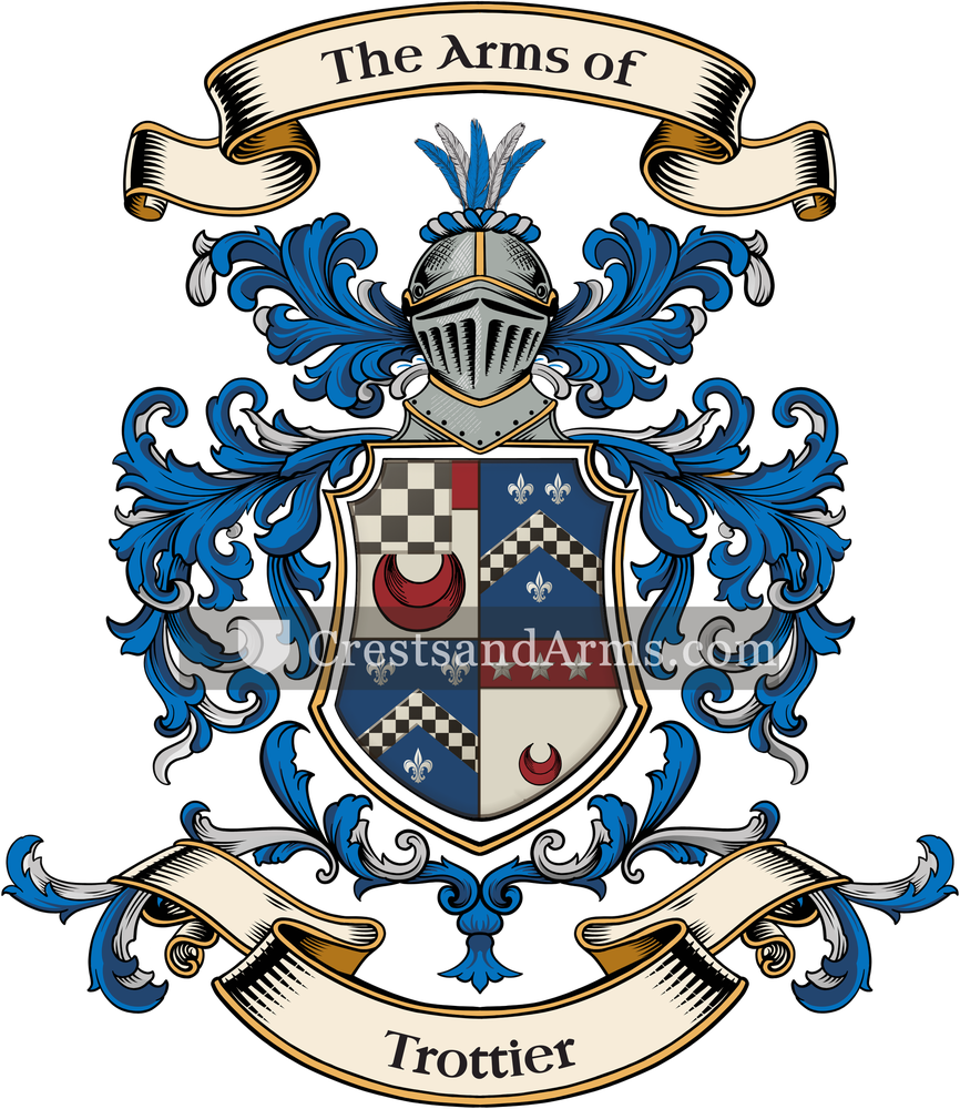 The Trottier coat of arms, drawn from the recorded blazon