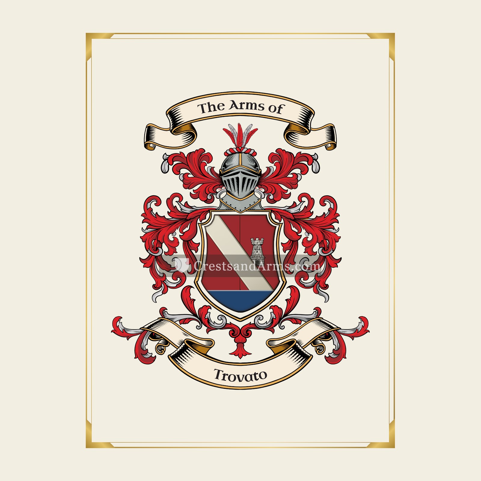 With gold border