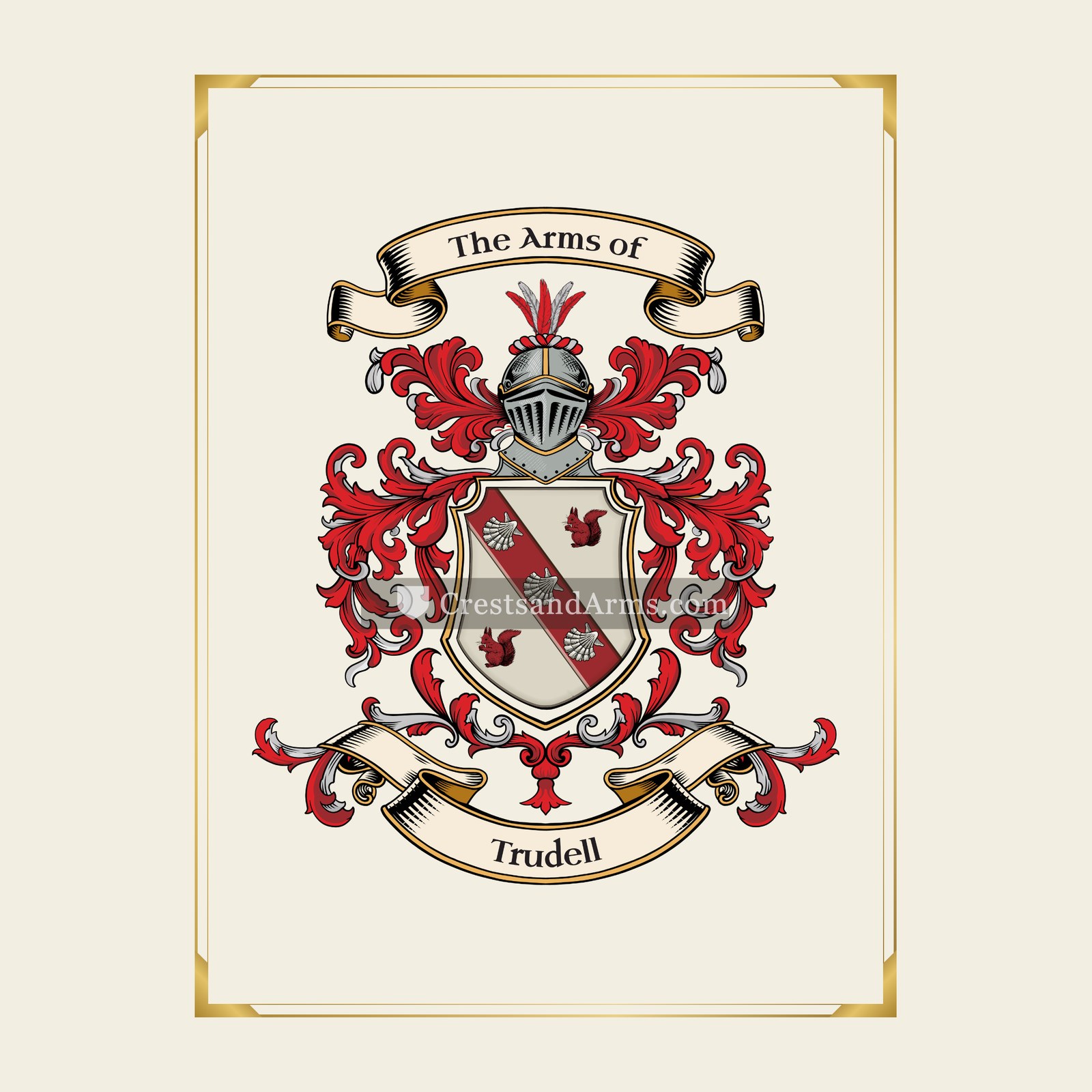 With gold border